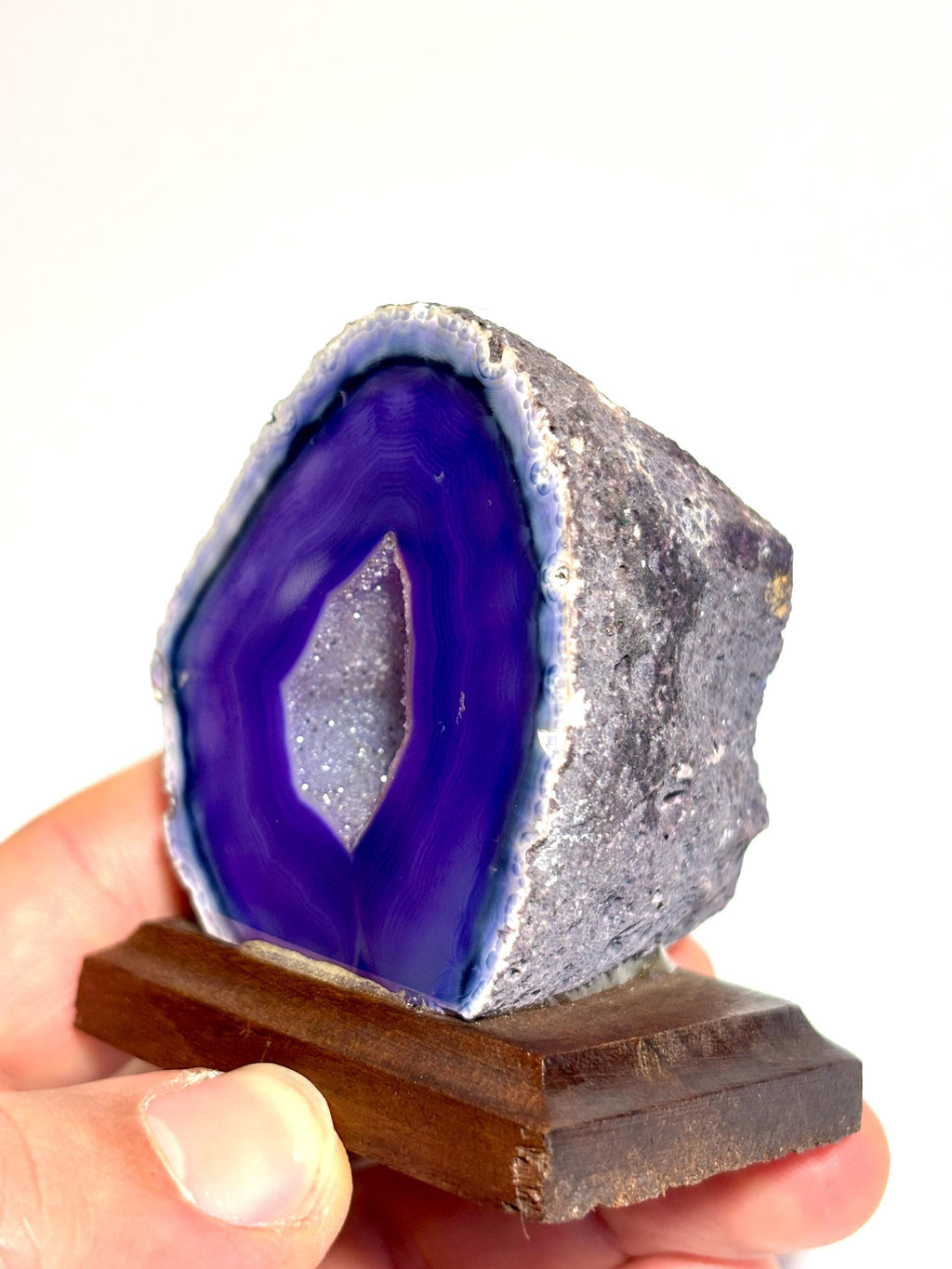 Natural Agate Geode Crystal - Small Polished Geode Display Piece