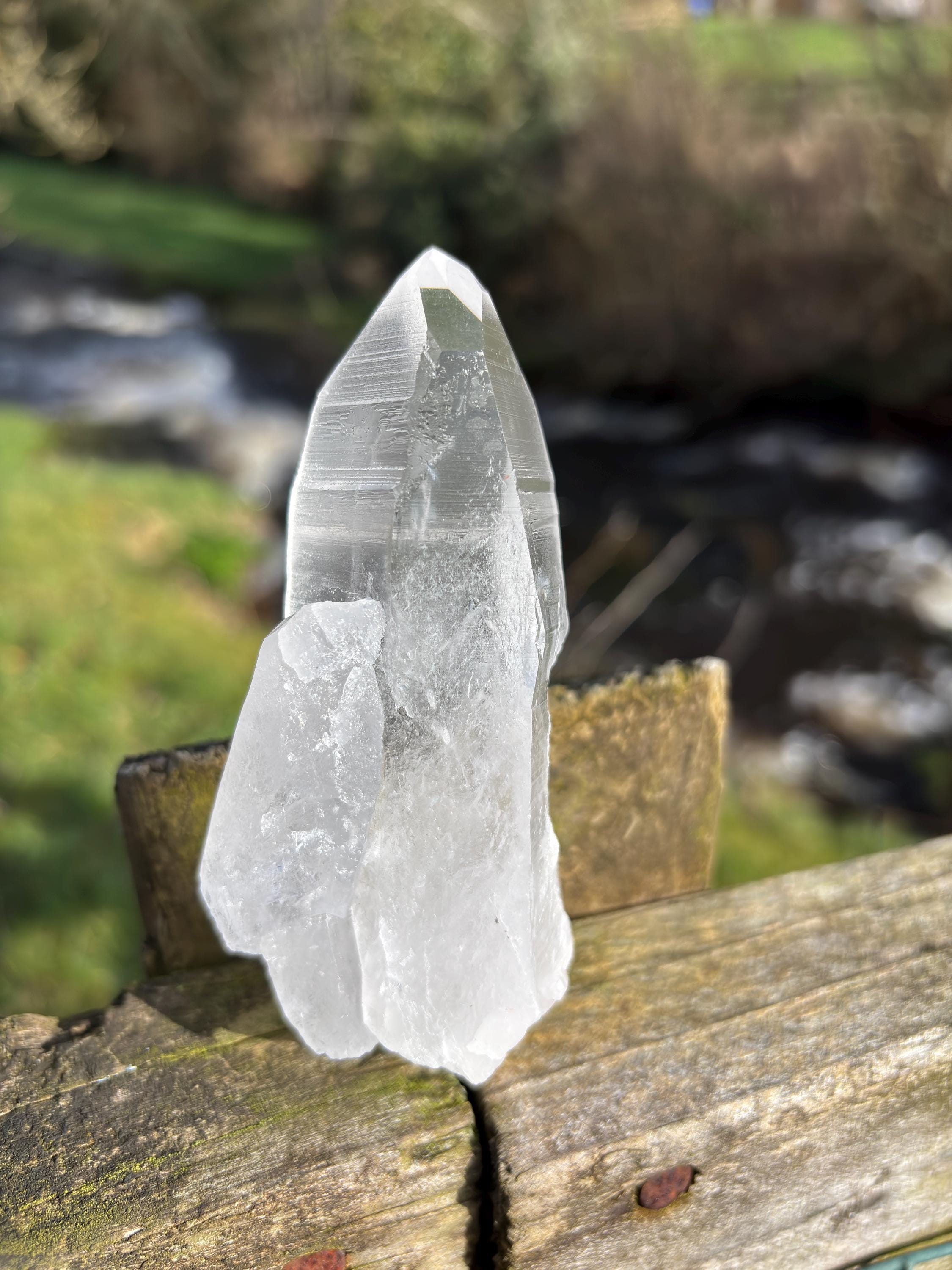 Natural Lemurian Quartz Point | Raw Crystal with Striations | Healing Stone for Meditation | High Vibration Crystal | Mineral Specimen