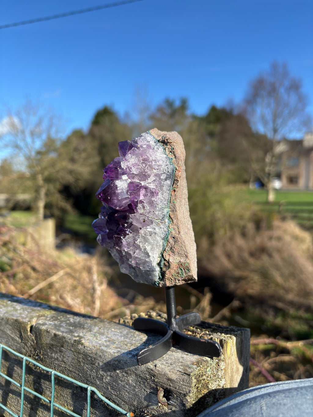 Natural Amethyst Druzy Cluster with Base - Purple Crystal Mineral Specimen