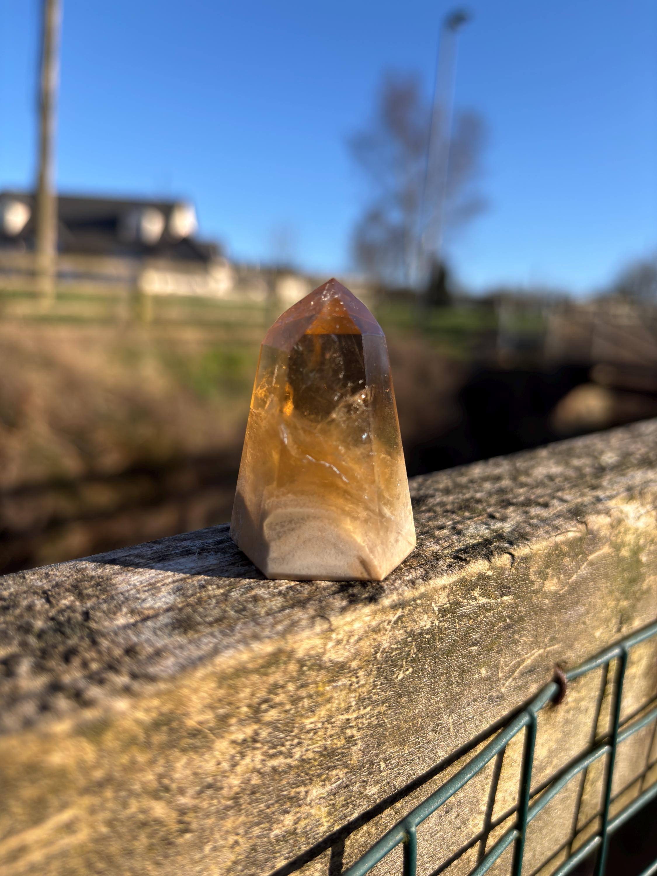 Natural Citrine Polished Point | High Clarity Crystal from Minas Gerais Brazil | Untreated Citrine | Abundance Stone | Healing Crystal