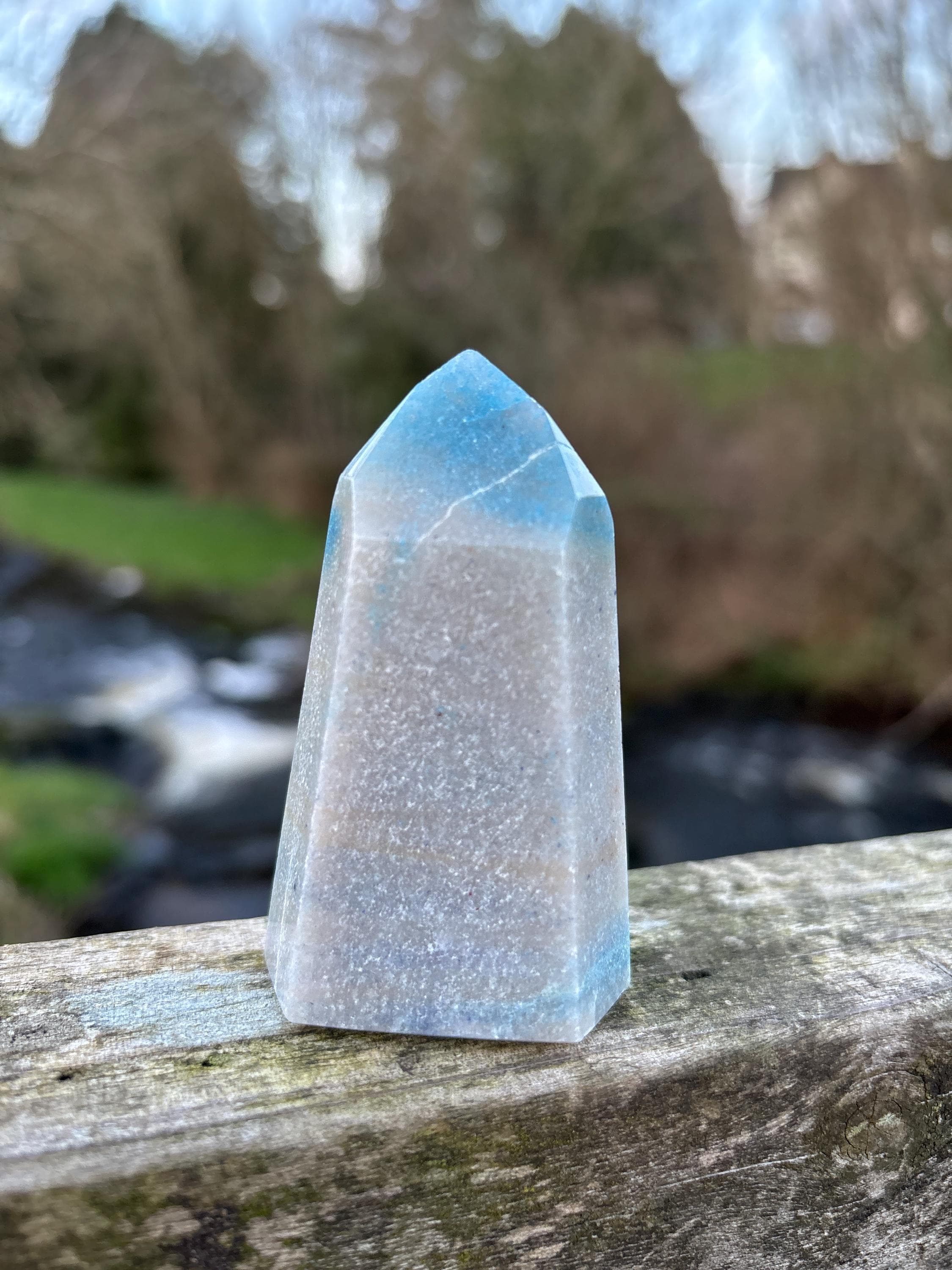 Rare Trolleite Quartz Tower | Paraiba Quartz Polished Point | Blue Crystal Collector Piece | High Vibration Stone