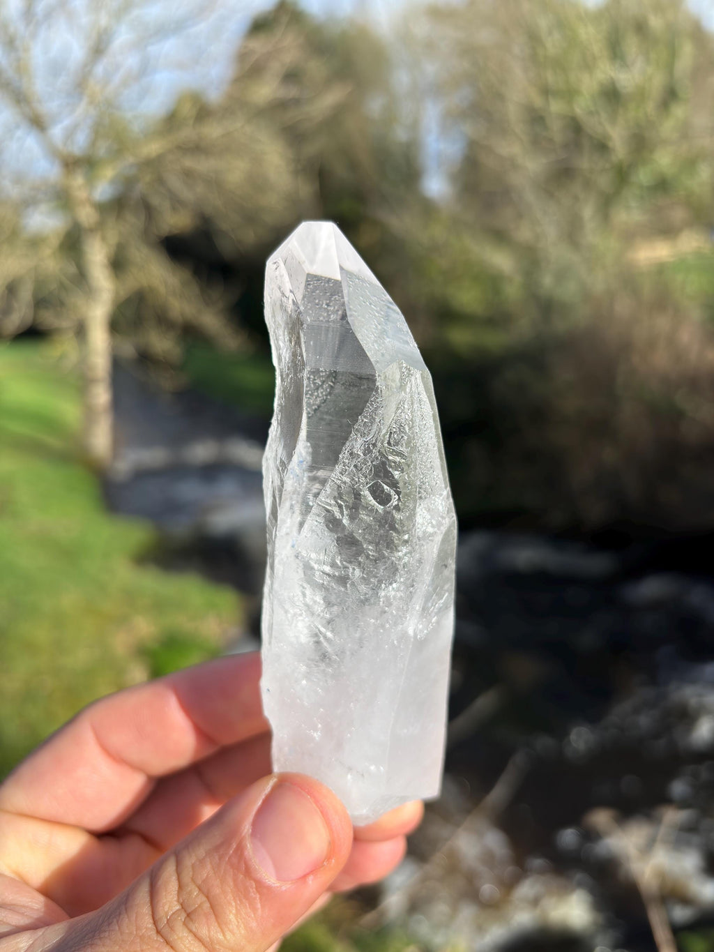 Natural Lemurian Quartz Point | Raw Crystal with Striations | Healing Stone for Meditation | High Vibration Crystal | Mineral Specimen