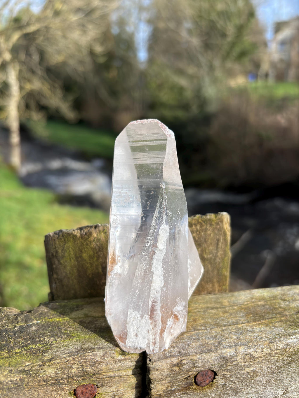 Natural Lemurian Quartz Point | Raw Crystal with Striations, High Vibration Meditation Stone