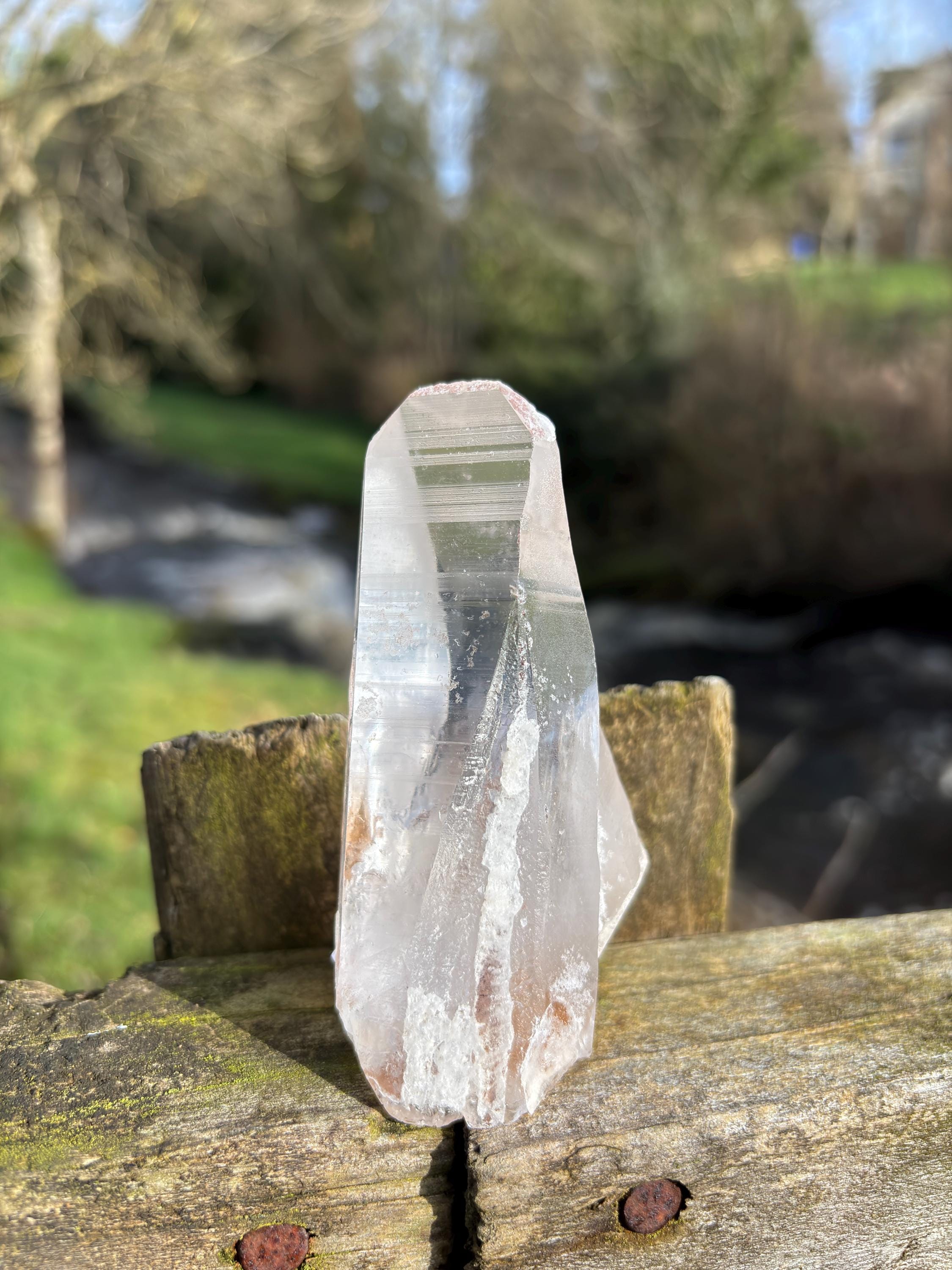 Natural Lemurian Quartz Point | Raw Crystal with Striations, High Vibration Meditation Stone