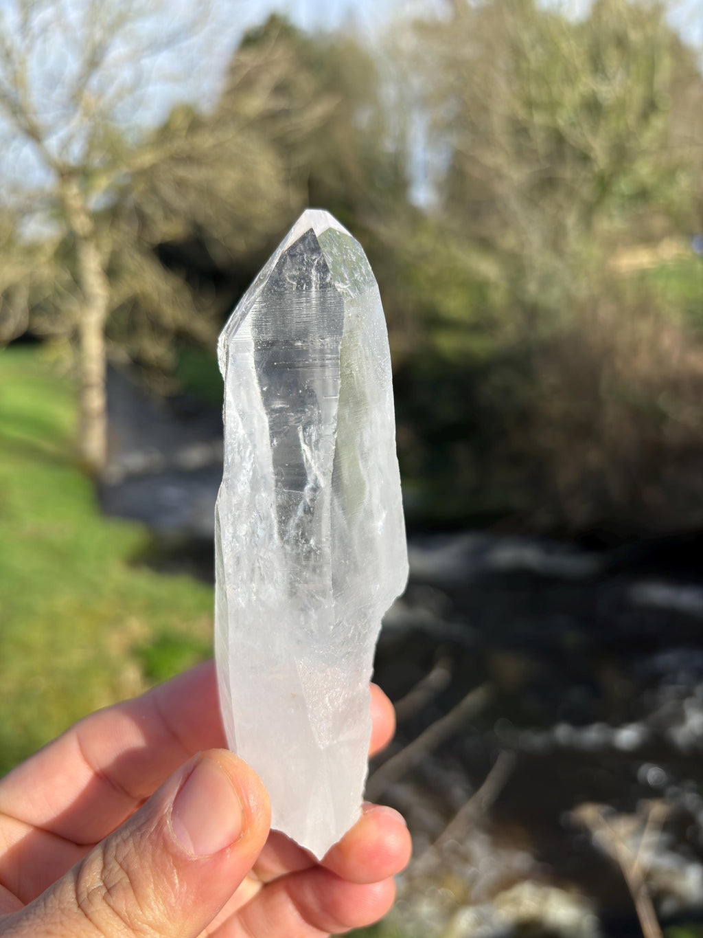 Natural Lemurian Quartz Point | Raw Crystal with Striations | Healing Stone for Meditation | High Vibration Crystal | Mineral Specimen