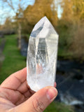 Natural Lemurian Quartz Point | Extra Clear Brazilian Crystal | High Transparency | Raw Collector Specimen | Healing Stone