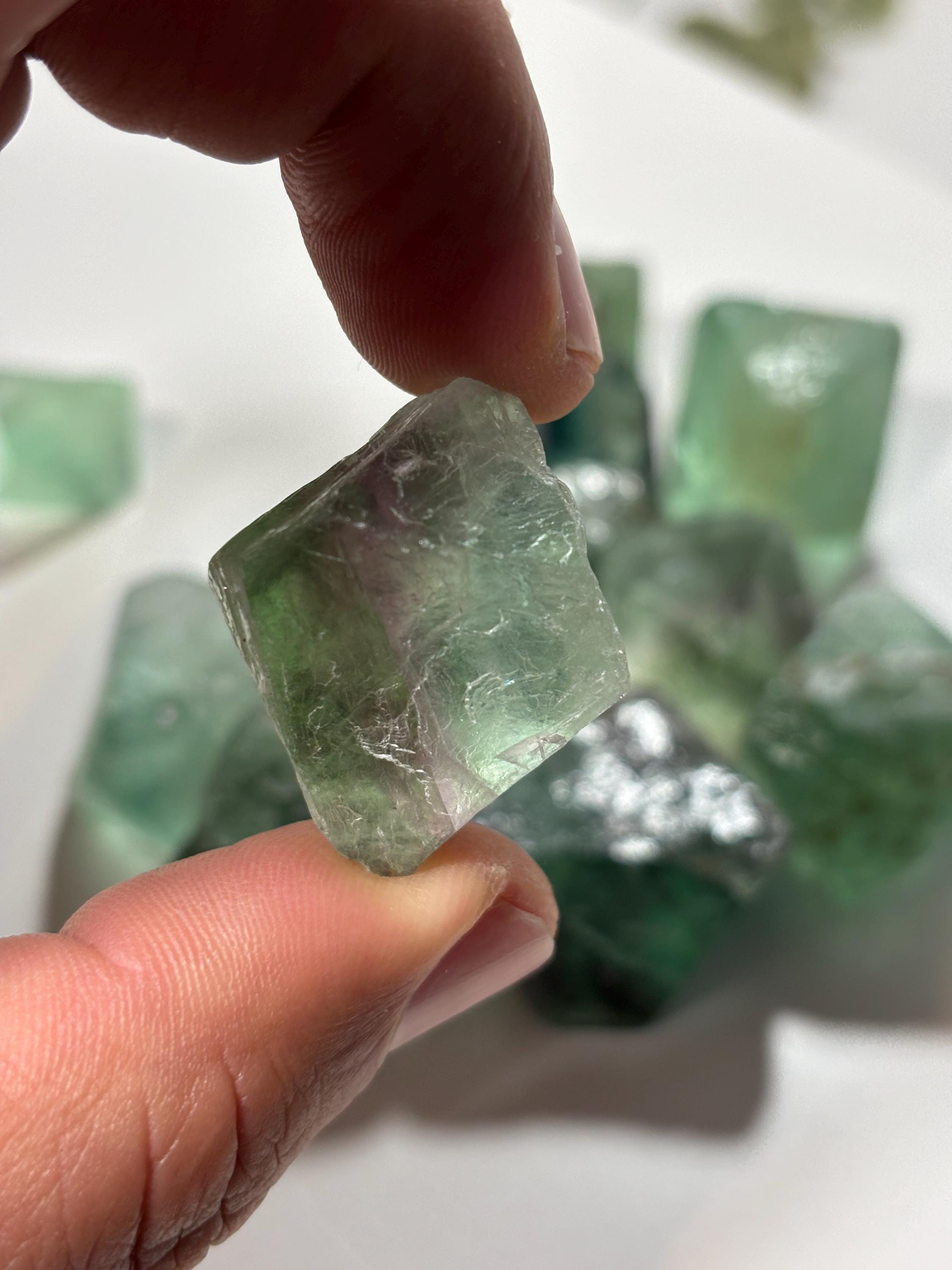Natural Fluorite Octahedron | Raw Geometric Crystal | Pyramid Formation Stone | Focus & Clarity Mineral