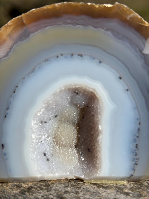 Brazilian Agate Geode | Polished Crystal Display, Collector's Piece
