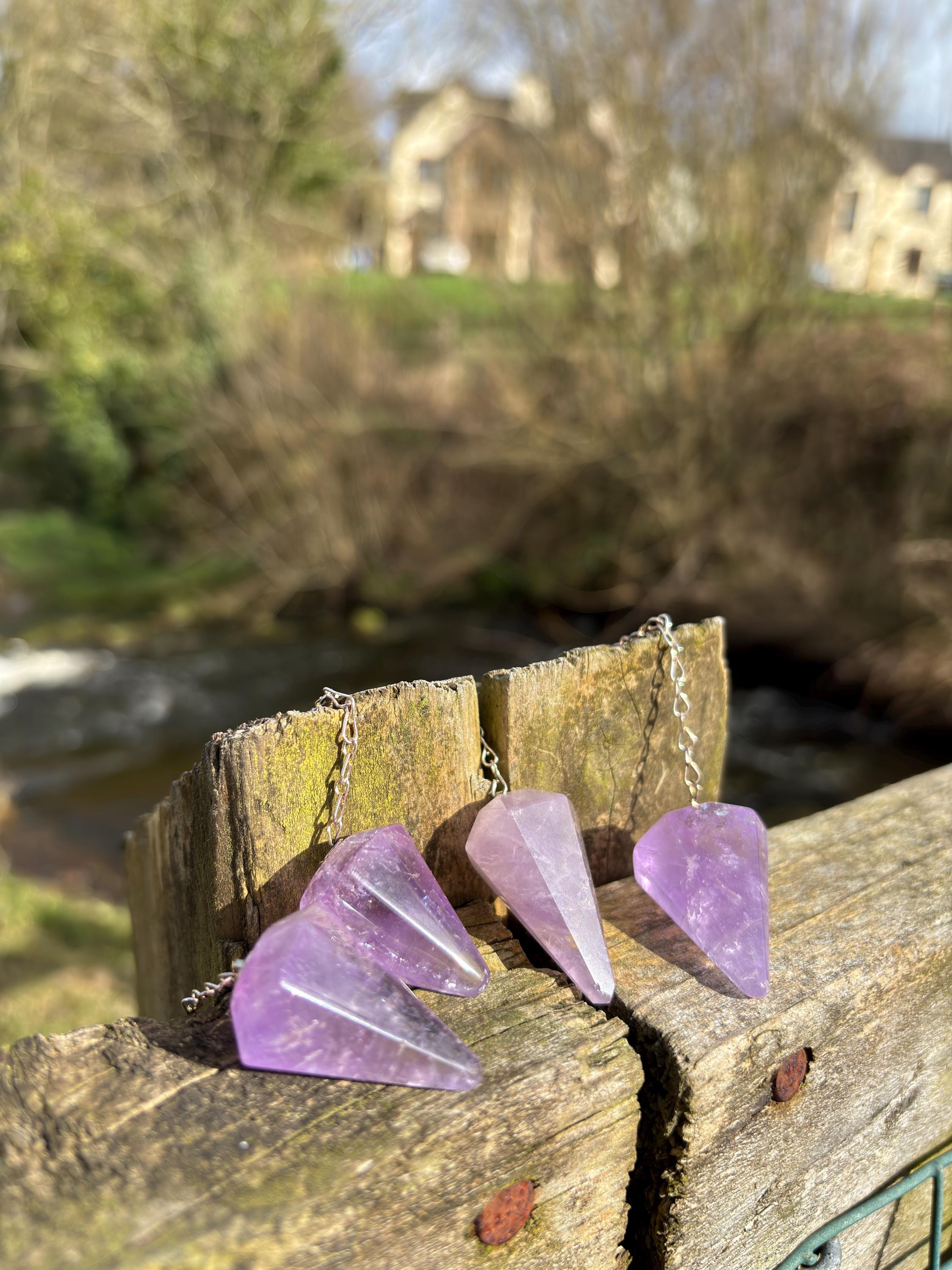 Amethyst Crystal Pendulum Handmade - Healing