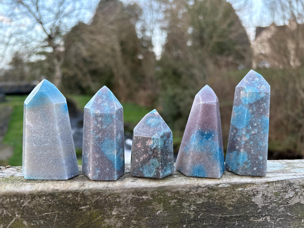 Rare Trolleite Quartz Tower | Paraiba Quartz Polished Point | Blue Crystal Collector Piece | High Vibration Stone