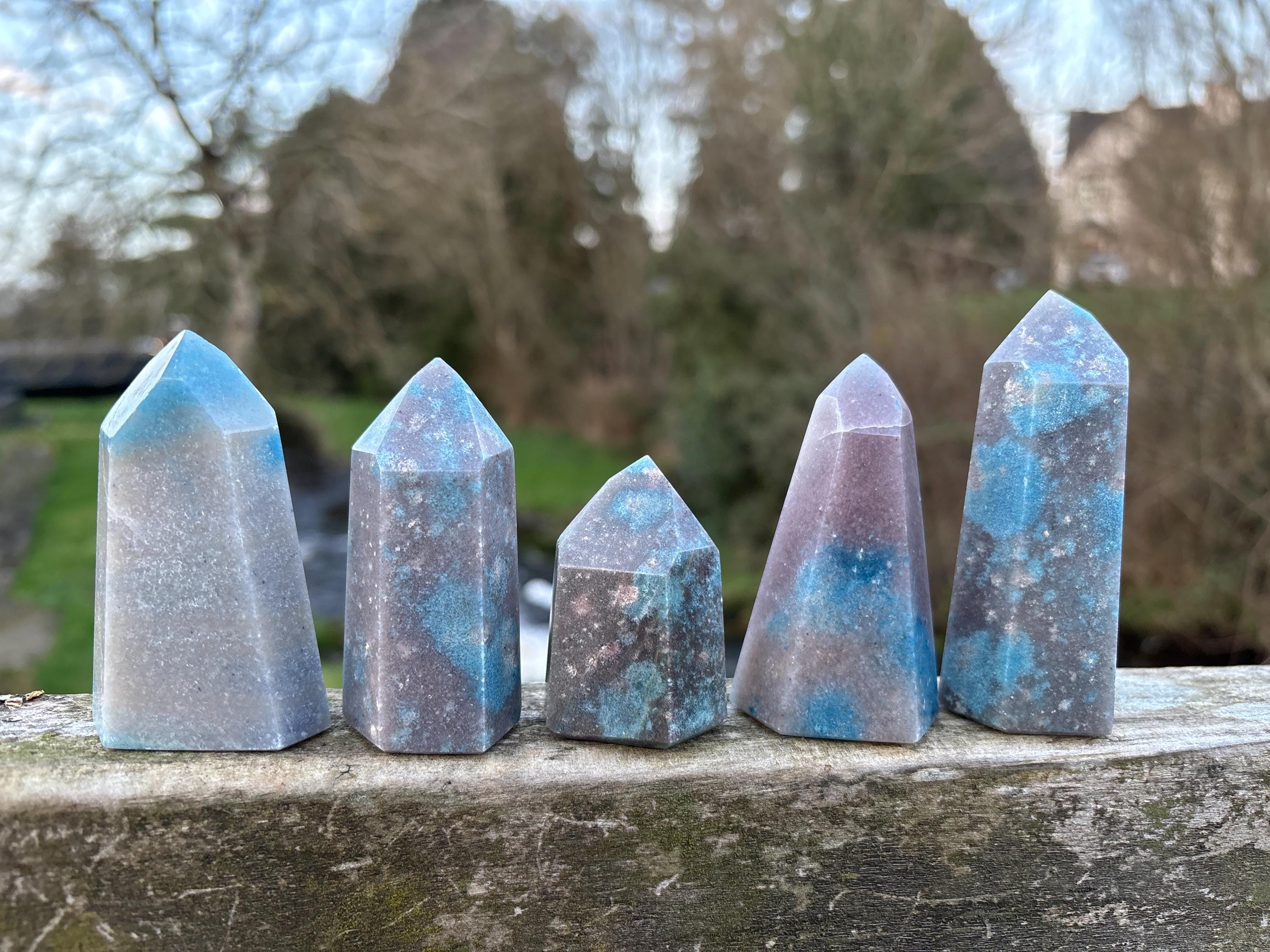 Rare Trolleite Quartz Tower | Paraiba Quartz Polished Point | Blue Crystal Collector Piece | High Vibration Stone