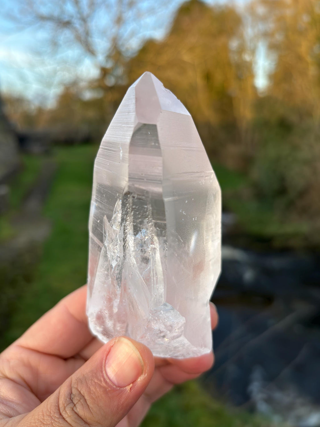 Natural Lemurian Quartz Point | Extra Clear Brazilian Crystal | High Transparency | Raw Collector Specimen | Healing Stone