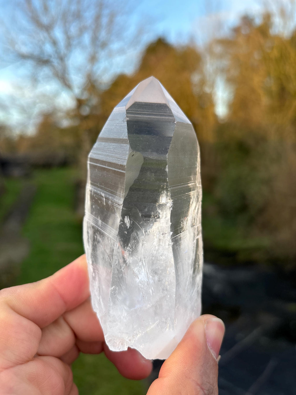 Natural Lemurian Quartz Point | Extra Clear Brazilian Crystal | High Transparency | Raw Collector Specimen | Healing Stone