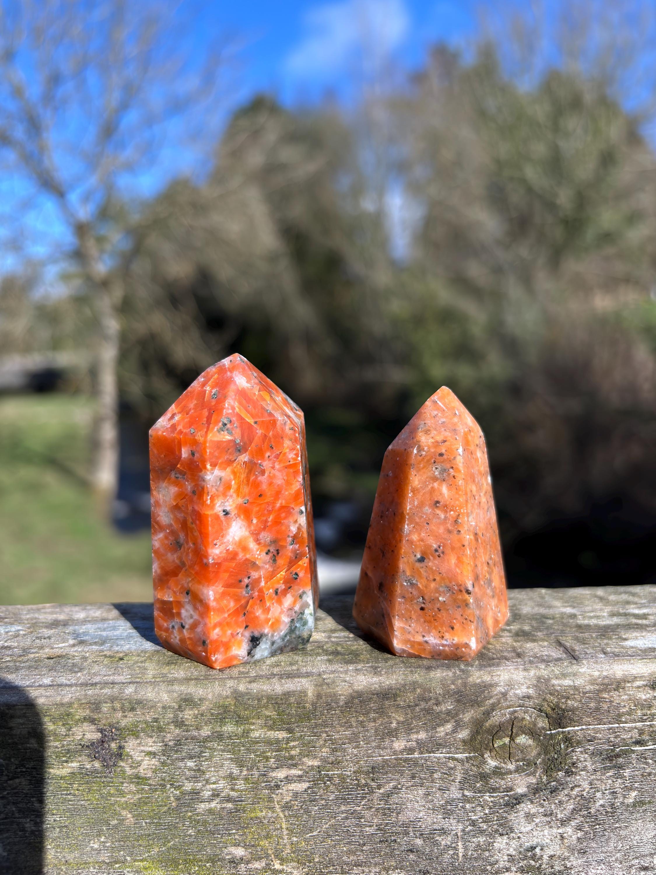 Orange Calcite Polished Point | Natural Crystal Tower, Home Decor