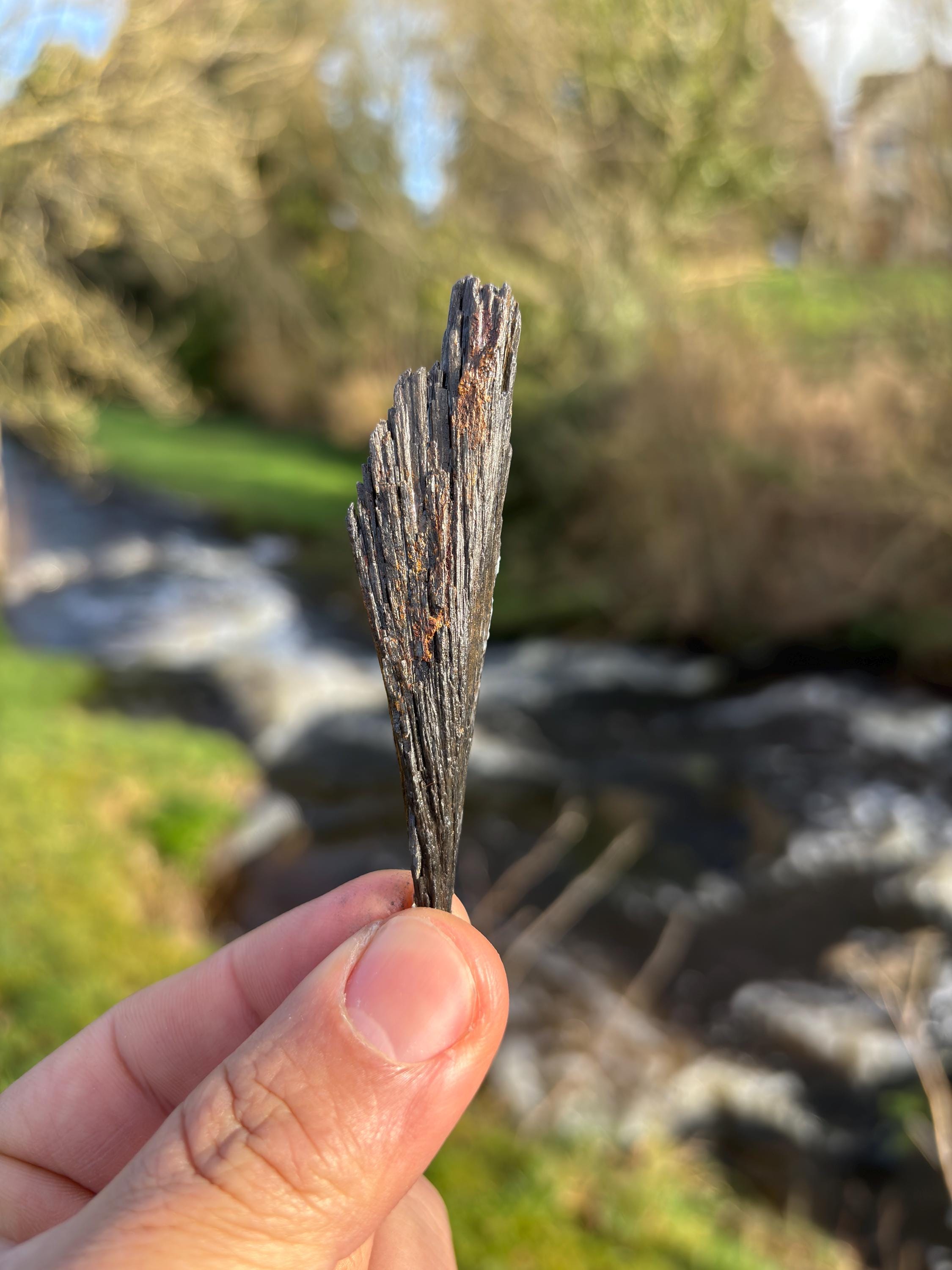 Black Kyanite Rough Crystal | Witch’s Broom, Protection Stone from Brazil