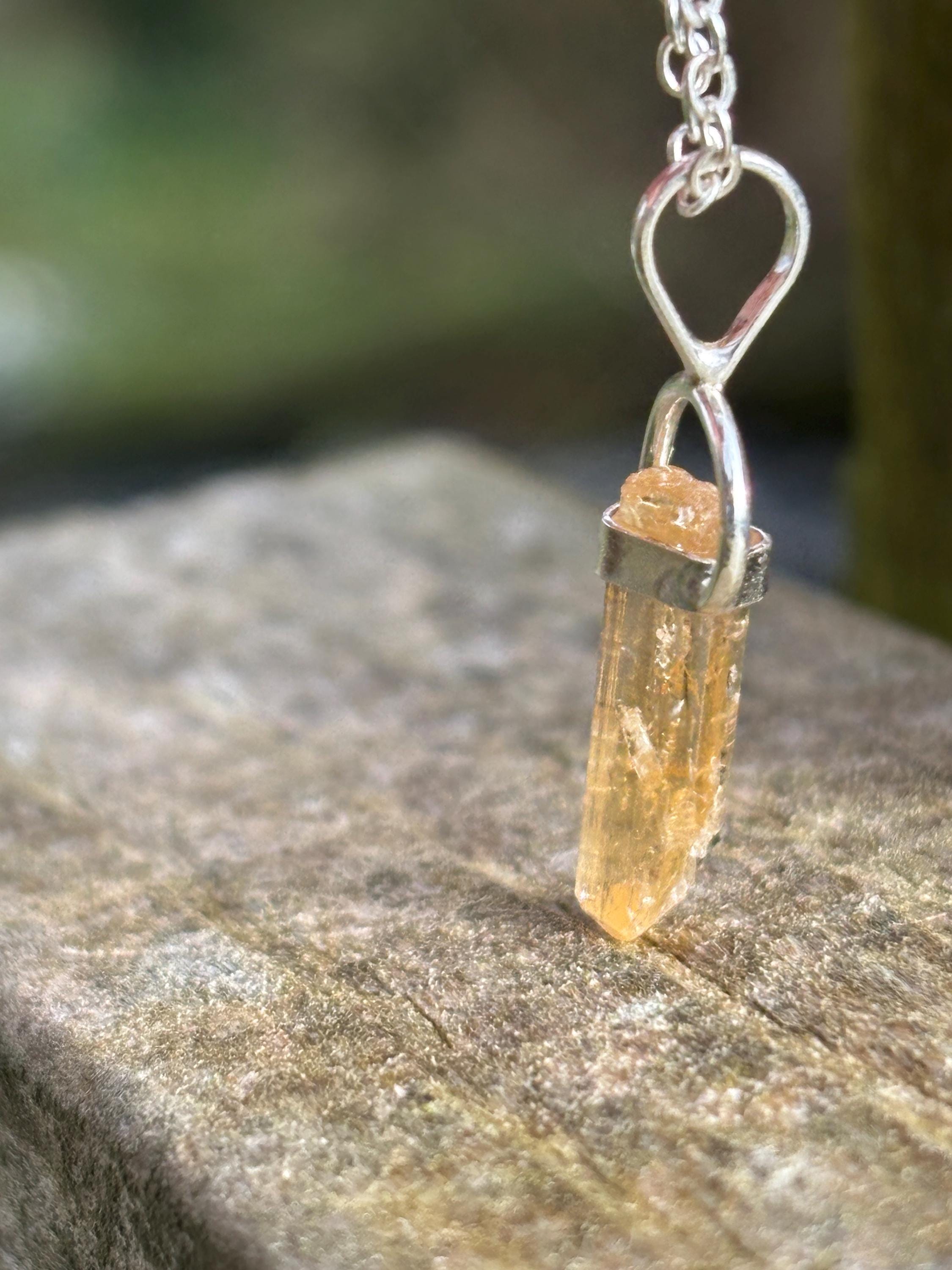 Imperial Topaz Pendant 925 Silver | Natural Golden Gemstone Necklace | Luxury Healing Jewelry | Abundance Stone