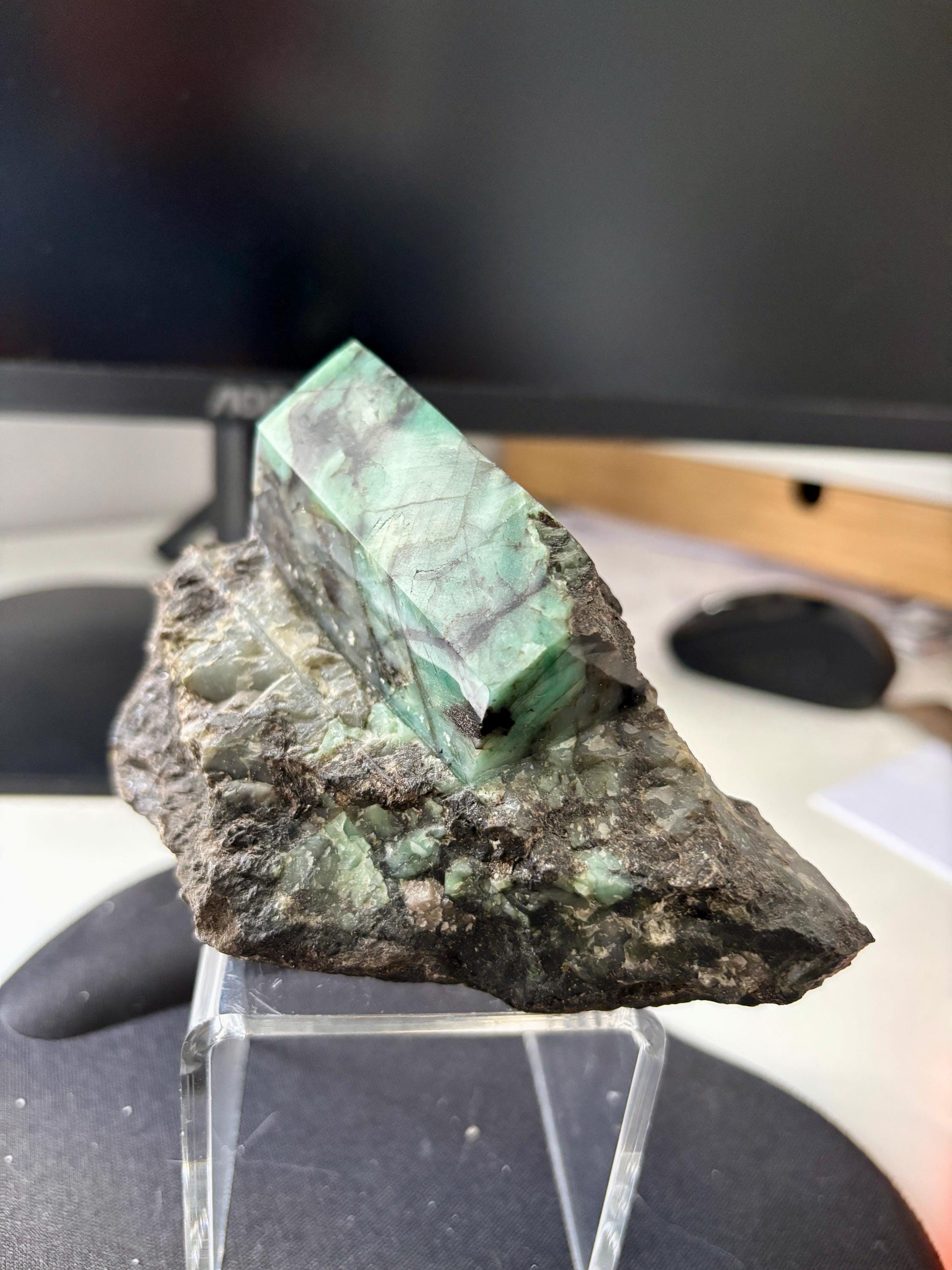Raw Emerald in Matrix – Collector's Mineral Specimen, Colombia Origin