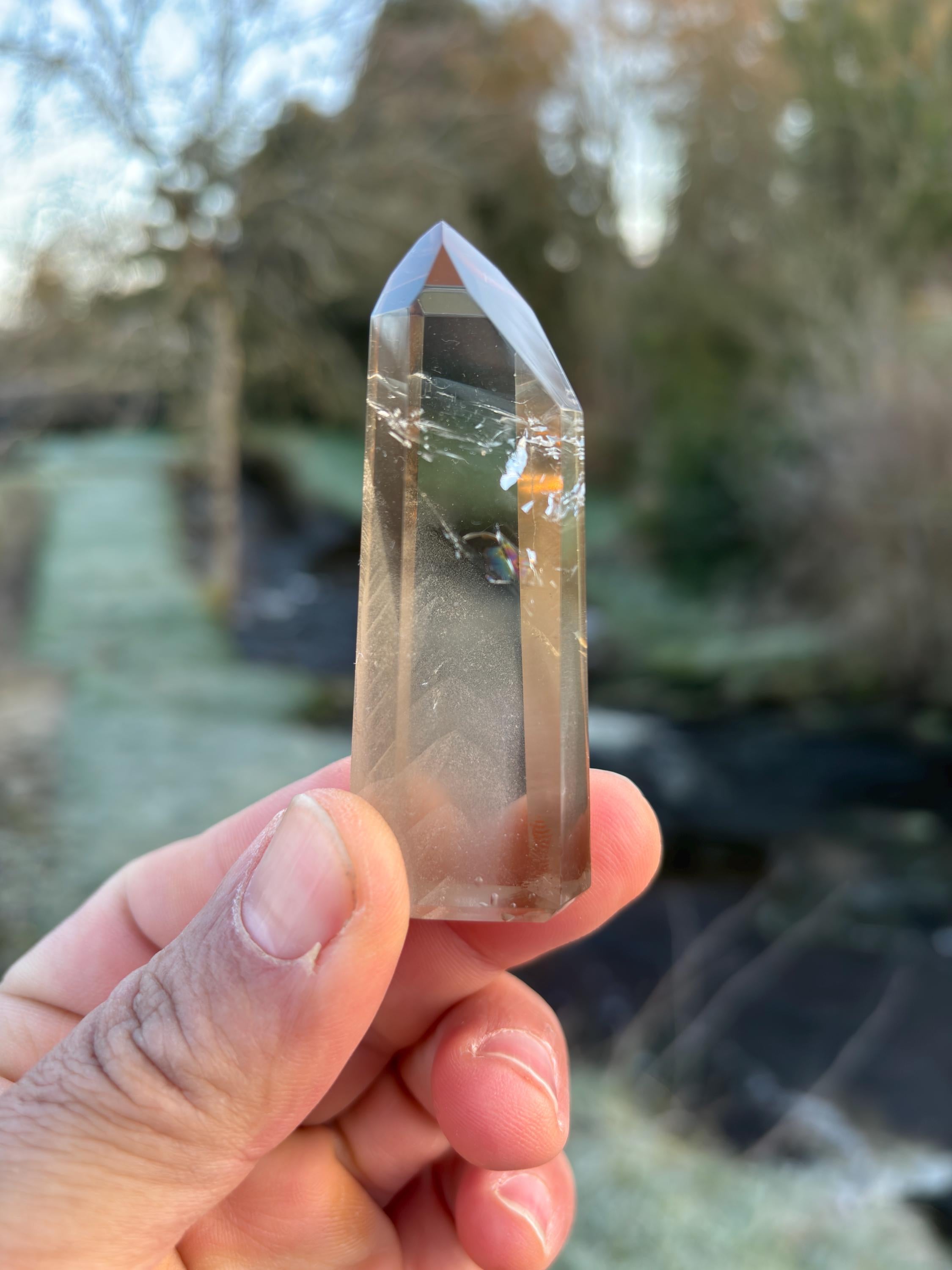 Smoky Quartz Phantom Polished Point | Natural Crystal Tower | Grounding & Protection Stone | High Quality Healing Crystal