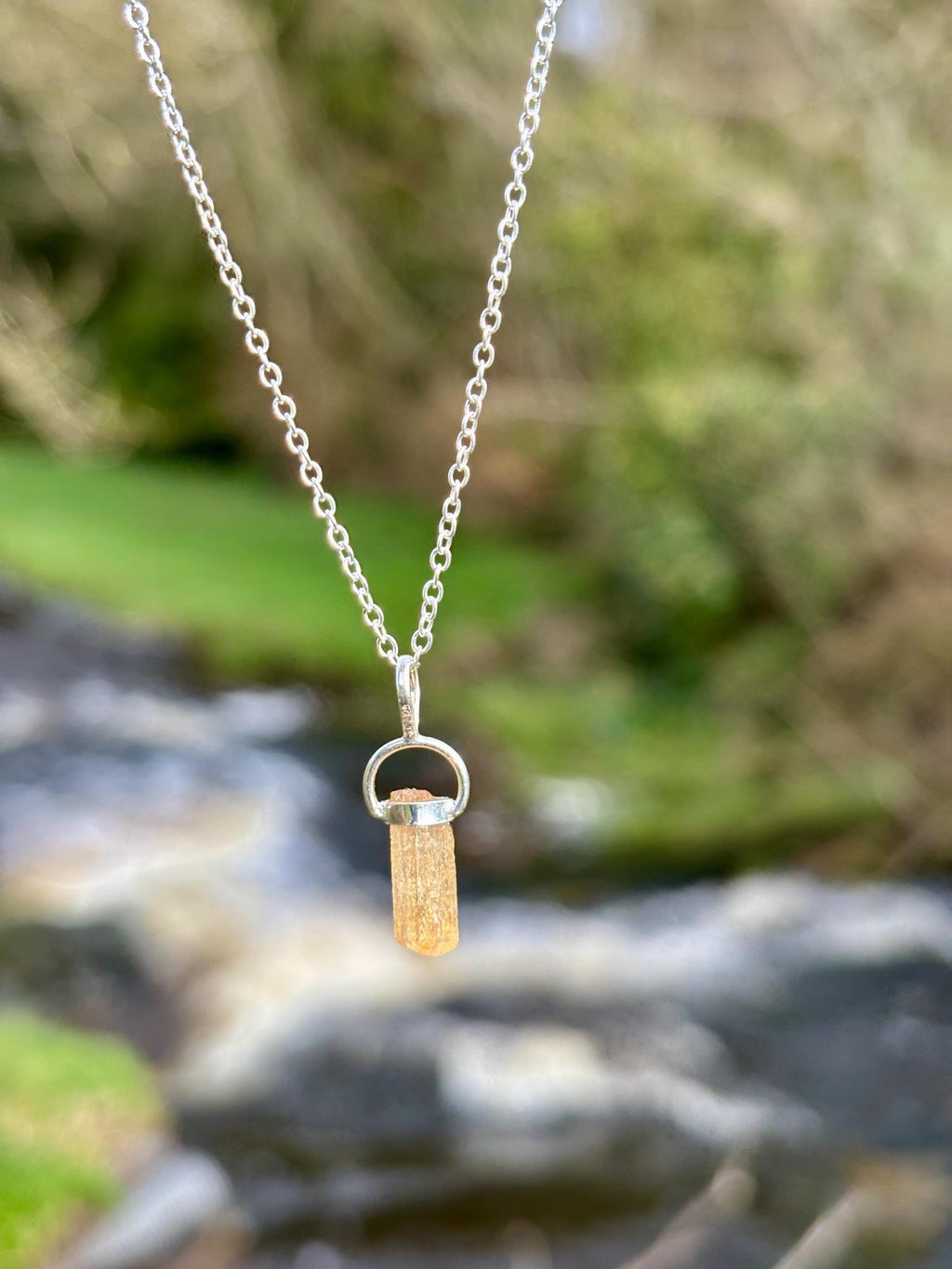 Imperial Topaz Pendant 925 Silver | Natural Golden Gemstone Necklace | Luxury Healing Jewelry | Abundance Stone