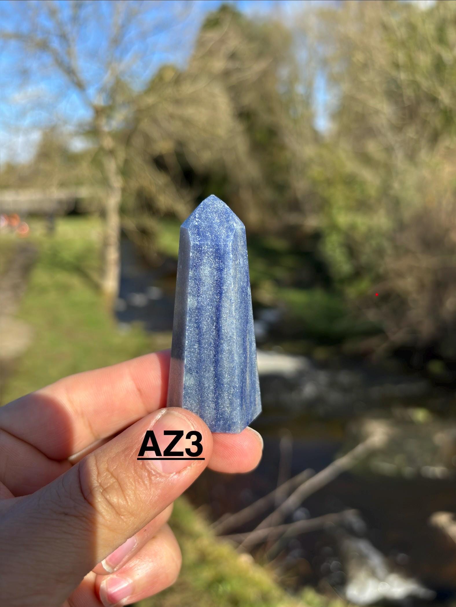 Natural Blue Quartz Polished Point - Crystal Tower for Healing & Decor