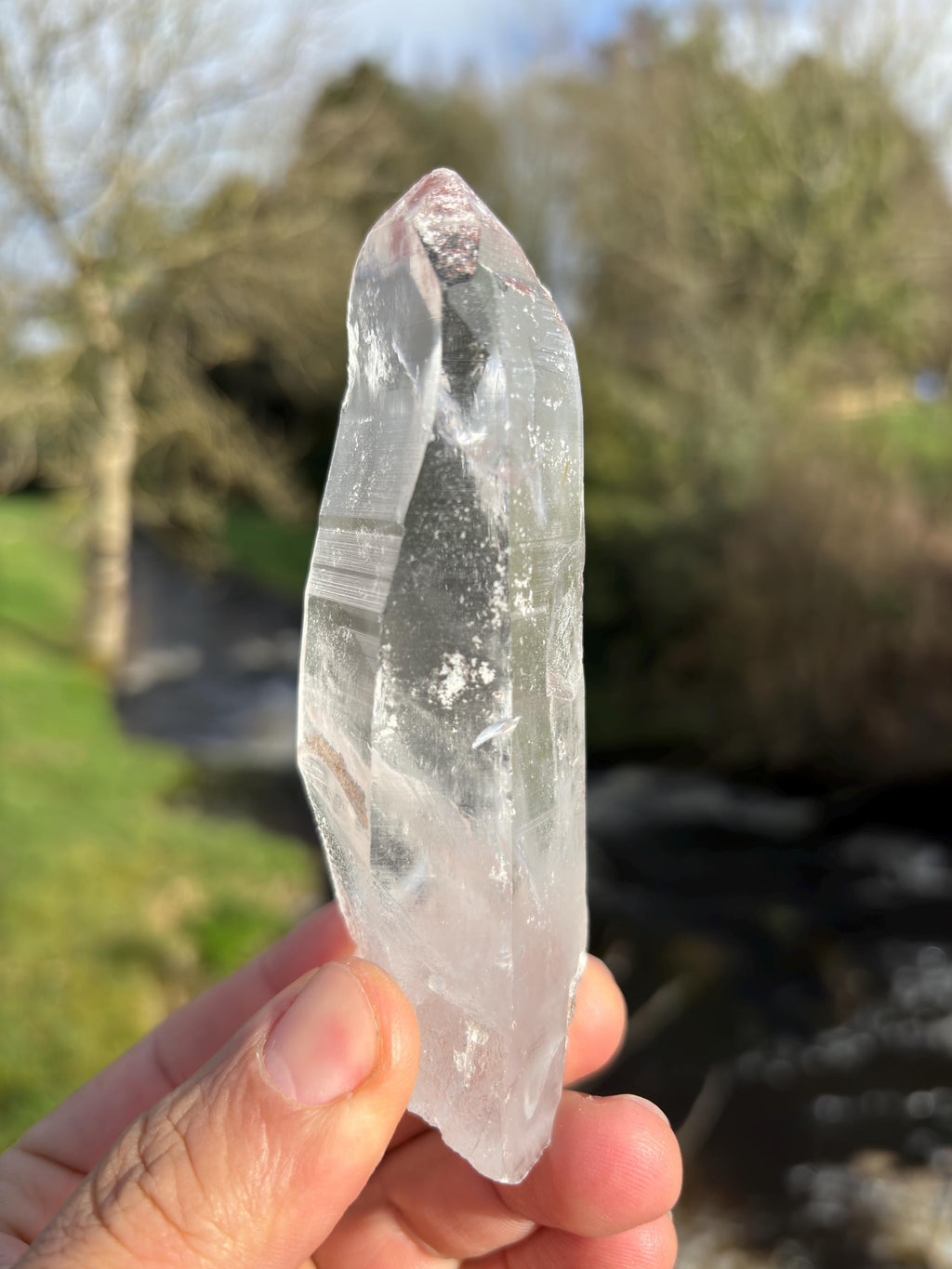 Natural Lemurian Quartz Point | Raw Crystal with Striations | Healing Stone for Meditation | High Vibration Crystal | Mineral Specimen