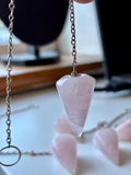 Rose Quartz Pendulum | Natural Unfaceted Crystal | Love & Heart Chakra Healing | Dowsing Tool | Spiritual Gift