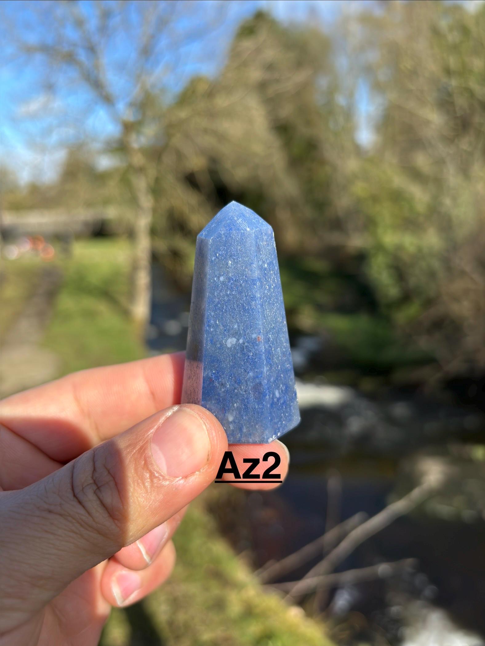 Natural Blue Quartz Polished Point - Crystal Tower for Healing & Decor