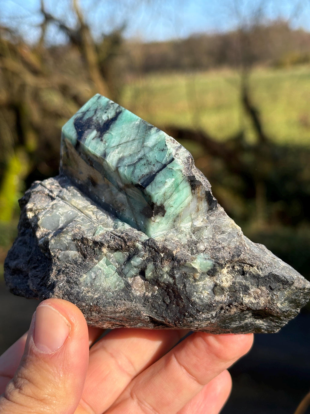 Raw Emerald in Matrix – Collector's Mineral Specimen, Colombia Origin