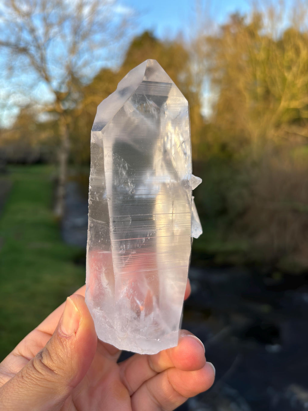 Natural Lemurian Quartz Point | Extra Clear Brazilian Crystal | High Transparency | Raw Collector Specimen | Healing Stone