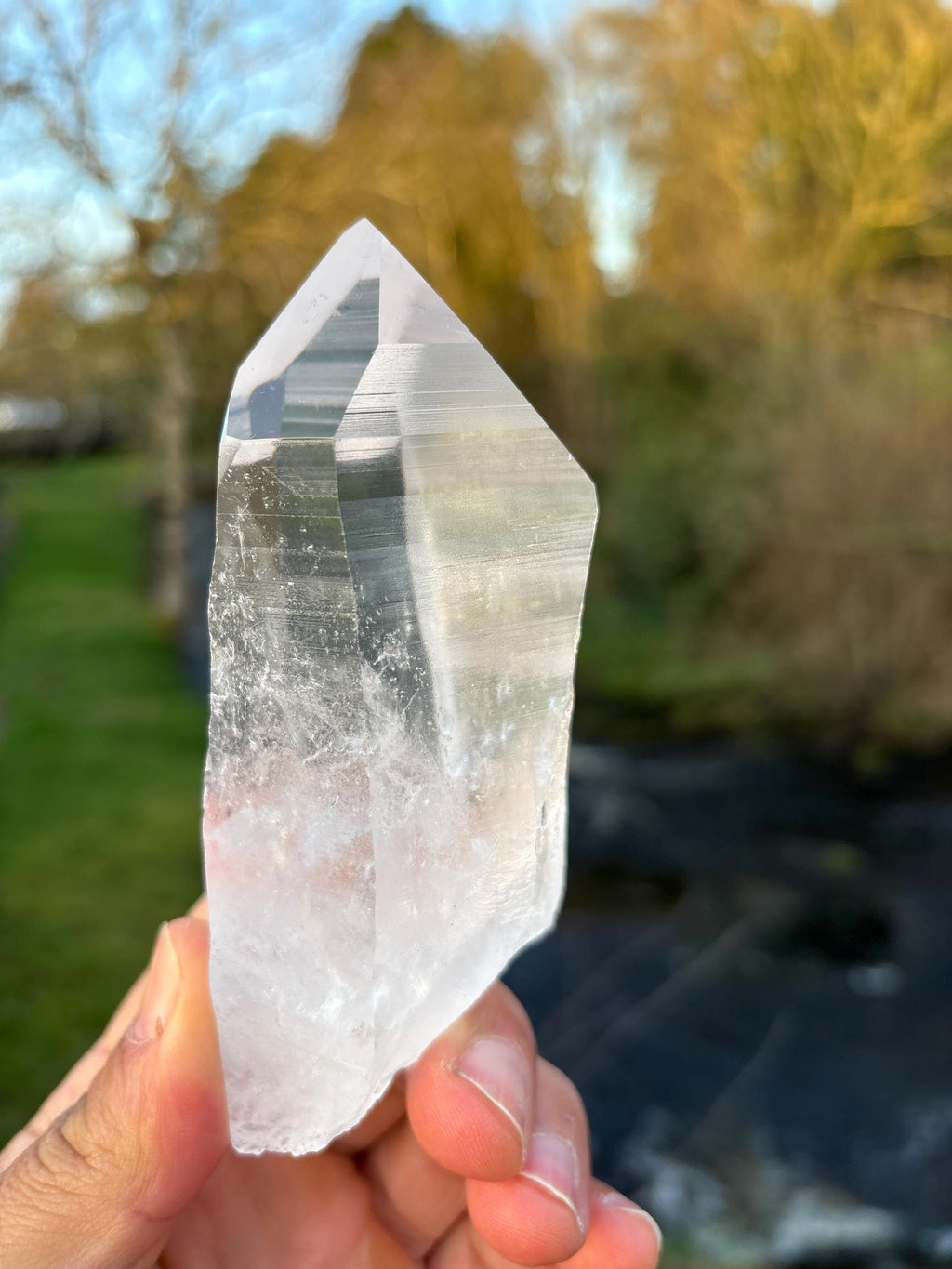 Natural Lemurian Quartz Point | Extra Clear Brazilian Crystal | High Transparency | Raw Collector Specimen | Healing Stone