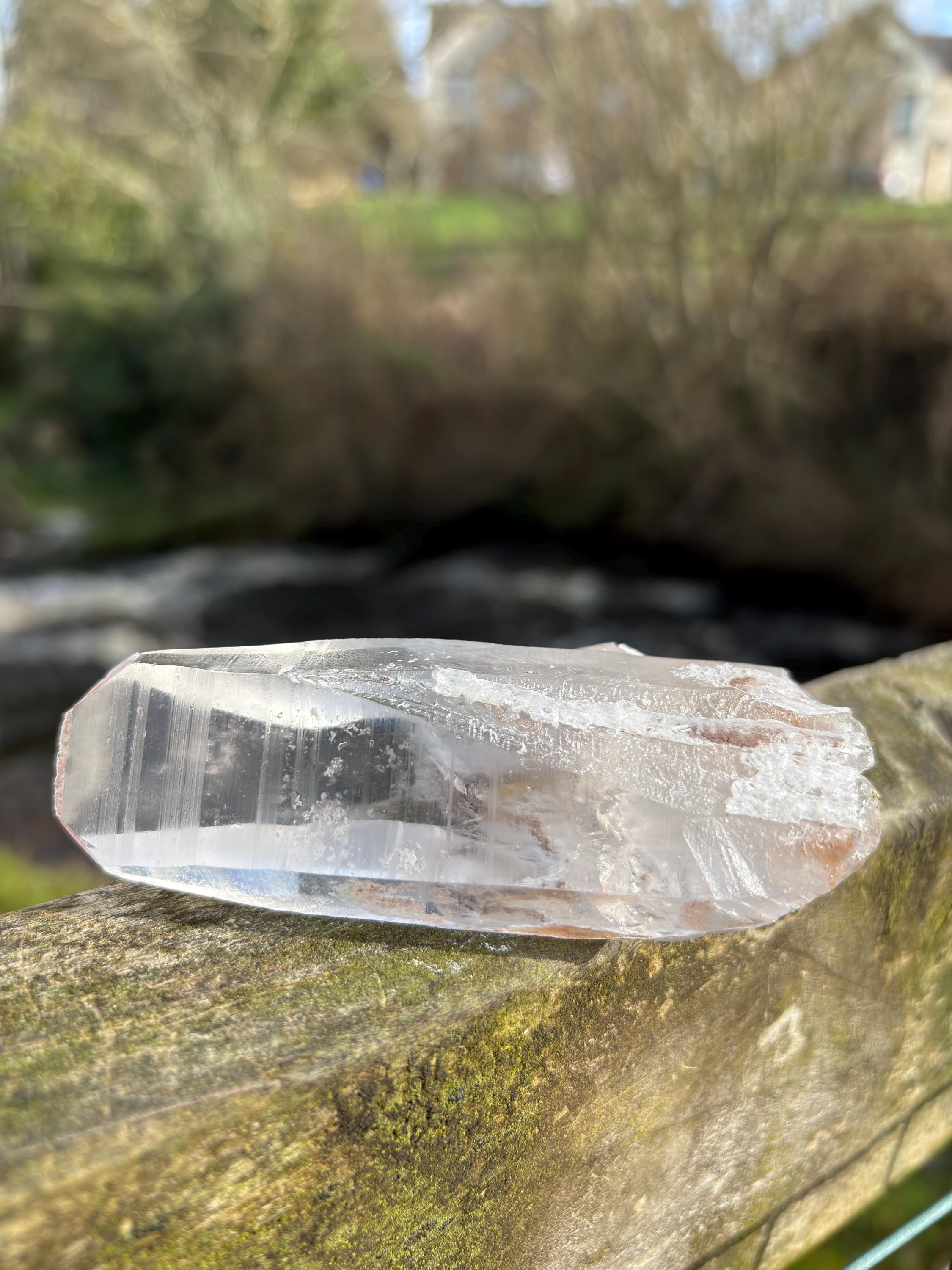 Natural Lemurian Quartz Point | Raw Crystal with Striations, High Vibration Meditation Stone