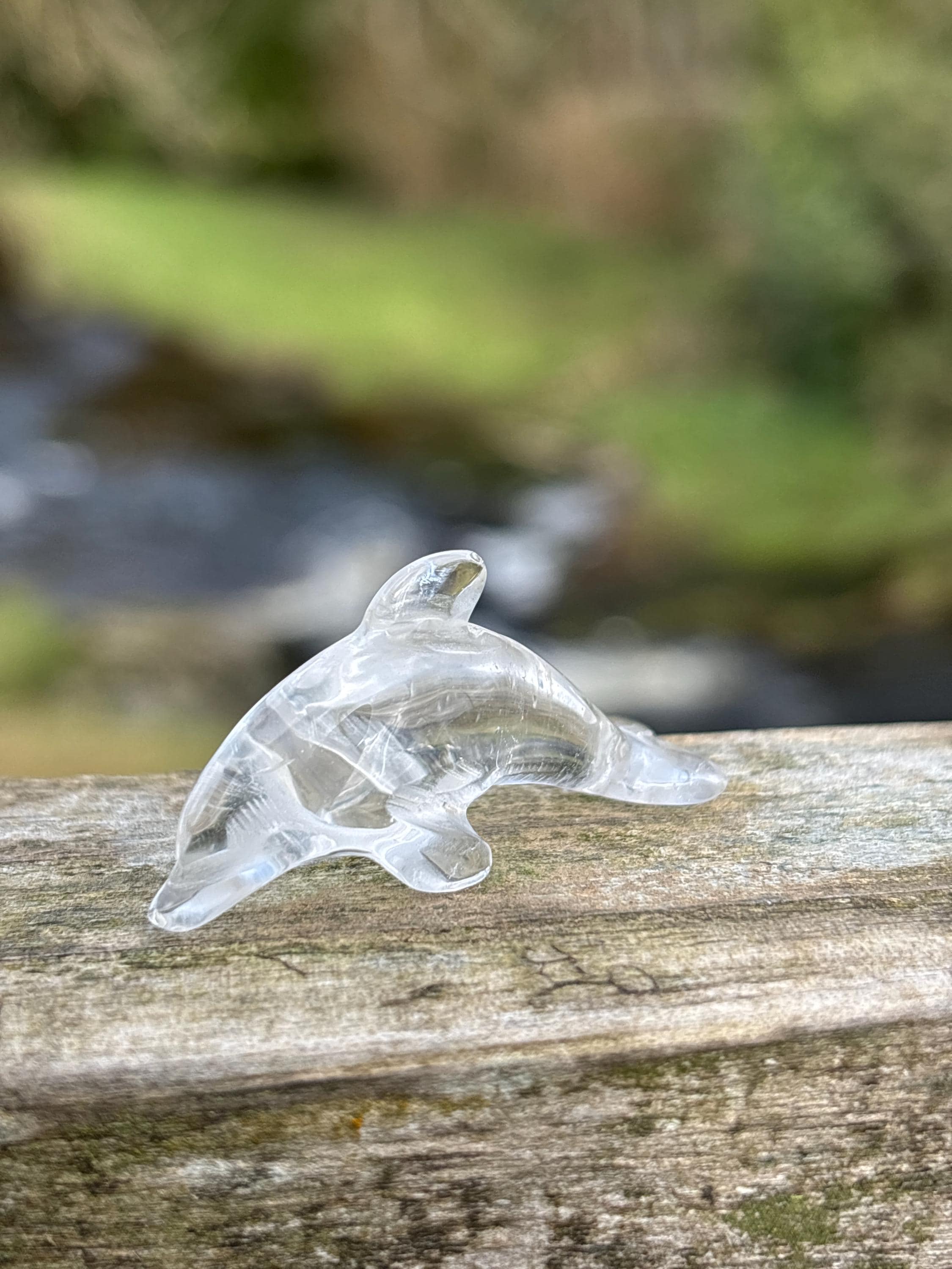 Clear Quartz Dolphin Carving | Mini Crystal Animal | Hand Carved Quartz Sculpture | Healing Crystal Decor