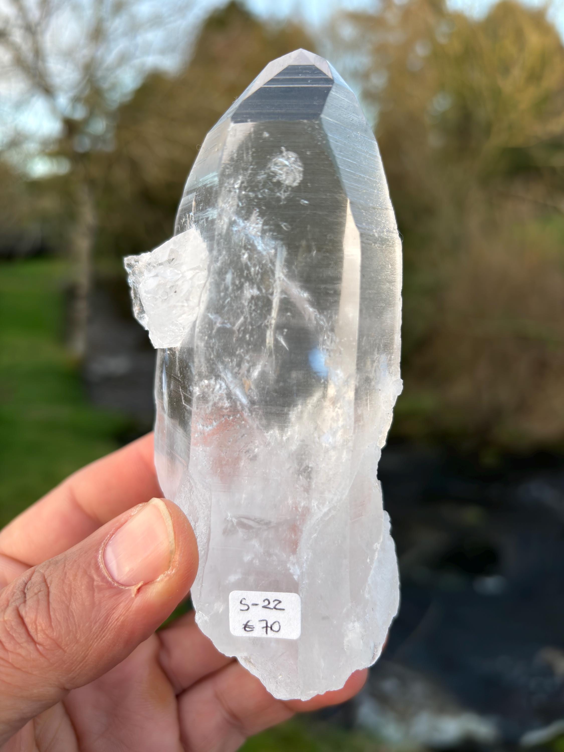 Natural Lemurian Quartz Point | Extra Clear Brazilian Crystal | High Transparency | Raw Collector Specimen | Healing Stone