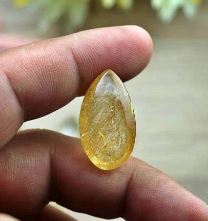 DROP Quartz RUTILE Quality Gem Polished