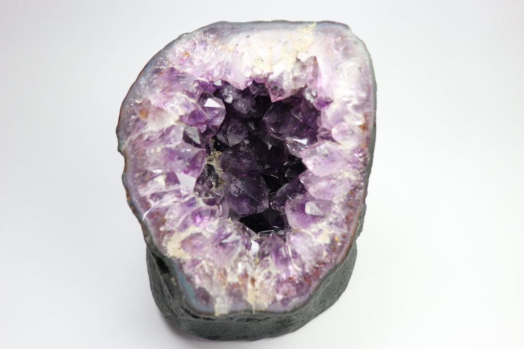 Brazilian Amethyst Geode Crystal. Very deep Purple Color Home Decor
