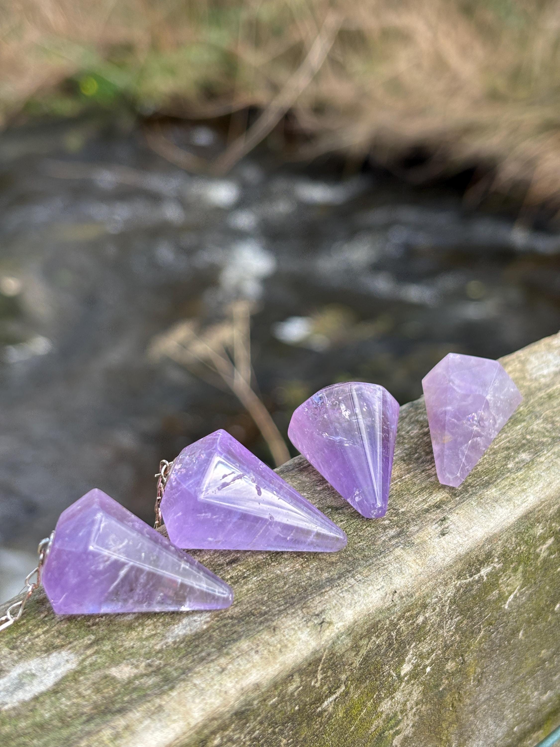 Amethyst Crystal Pendulum Handmade - Healing
