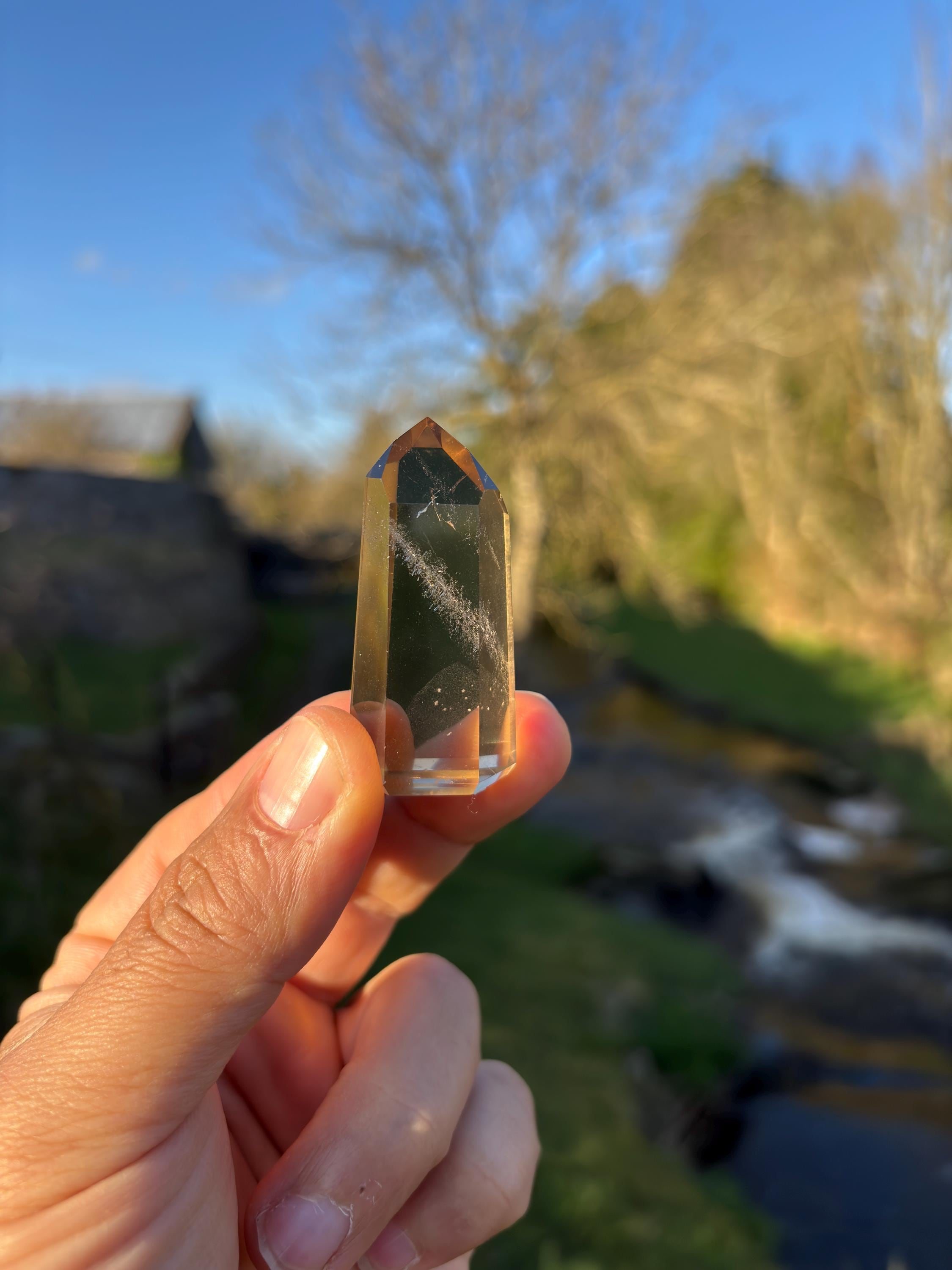 Natural Citrine Tower | Araçuaí Brazil Crystal | Genuine Citrine Point | Abundance Stone | Polished Quartz