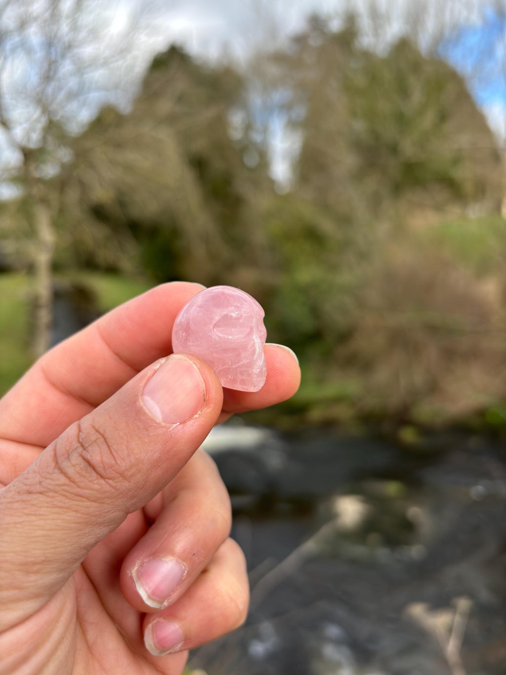 Rose Quartz Mini Skull | Hand Carved Crystal Skull | Love Stone Healing Crystal | Gothic Crystal Decor