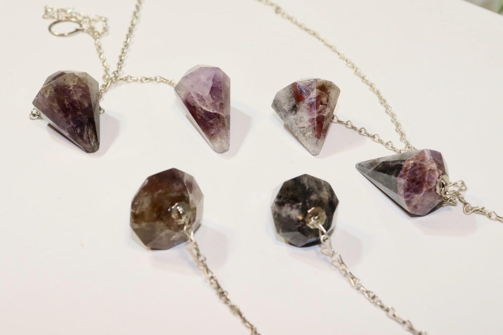 Natural Cacoxenite Crystal Pendulum - Intuition & Chakra Divination Tool for Energy Work