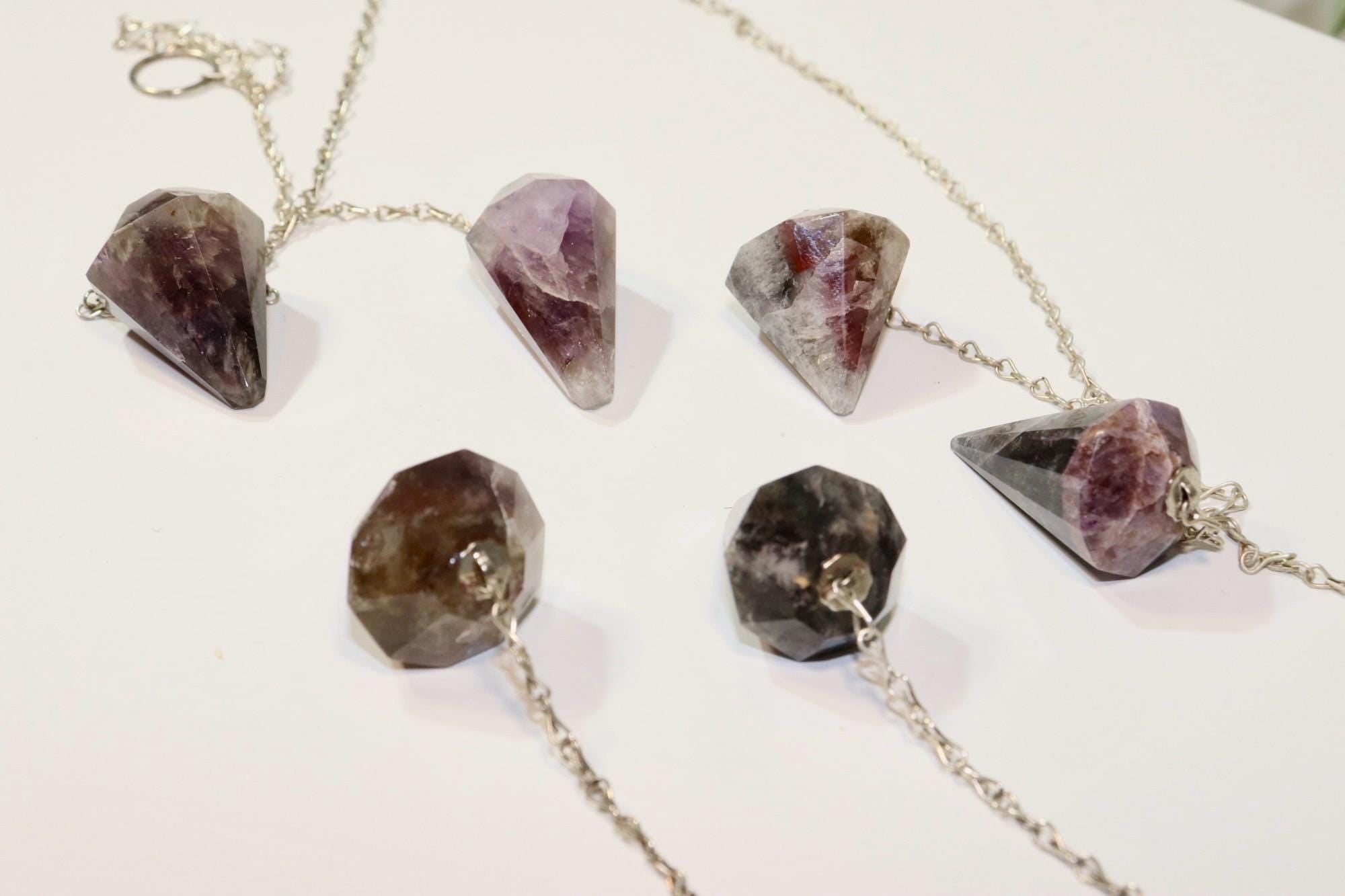 Natural Cacoxenite Crystal Pendulum - Intuition & Chakra Divination Tool for Energy Work