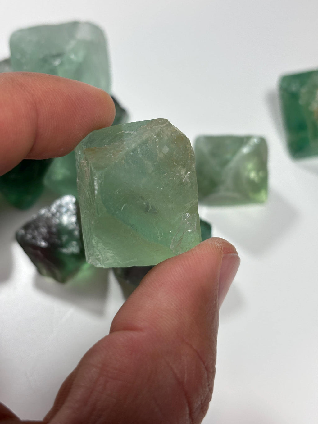 Natural Fluorite Octahedron | Raw Geometric Crystal | Pyramid Formation Stone | Focus & Clarity Mineral