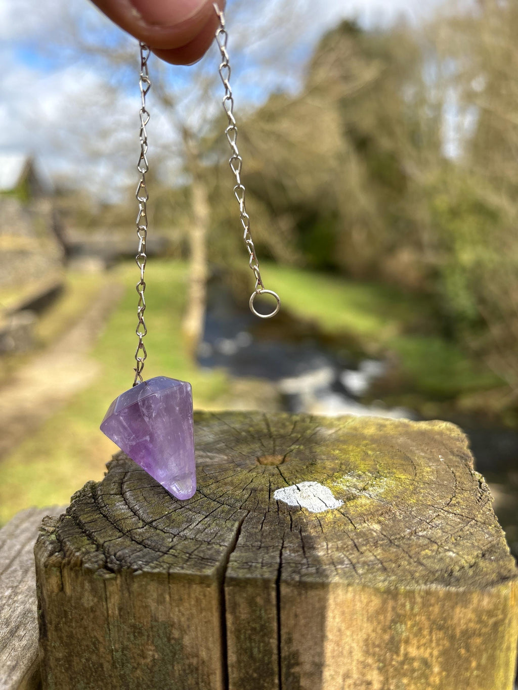 Amethyst Crystal Pendulum Handmade - Healing
