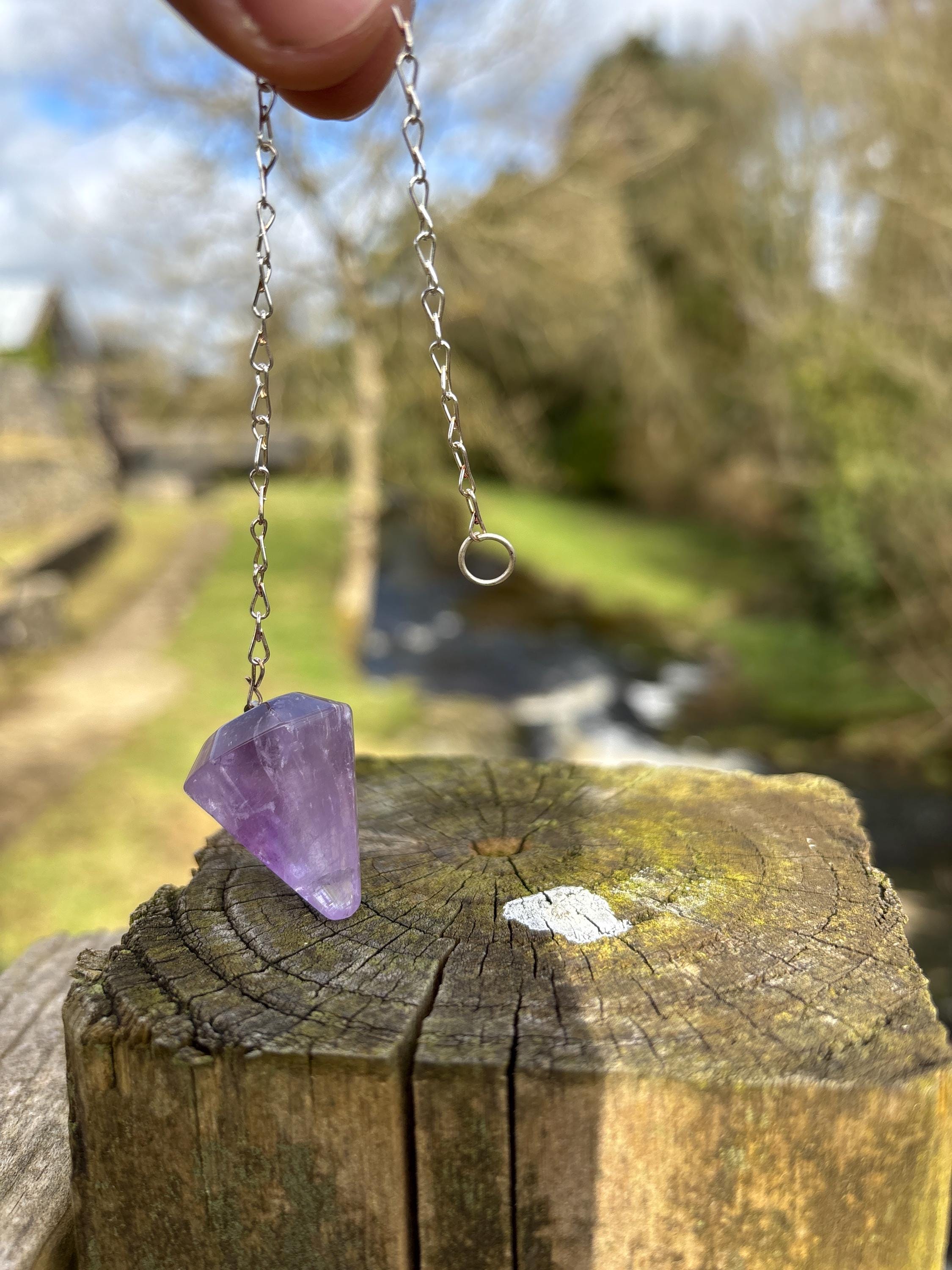 Amethyst Crystal Pendulum Handmade - Healing