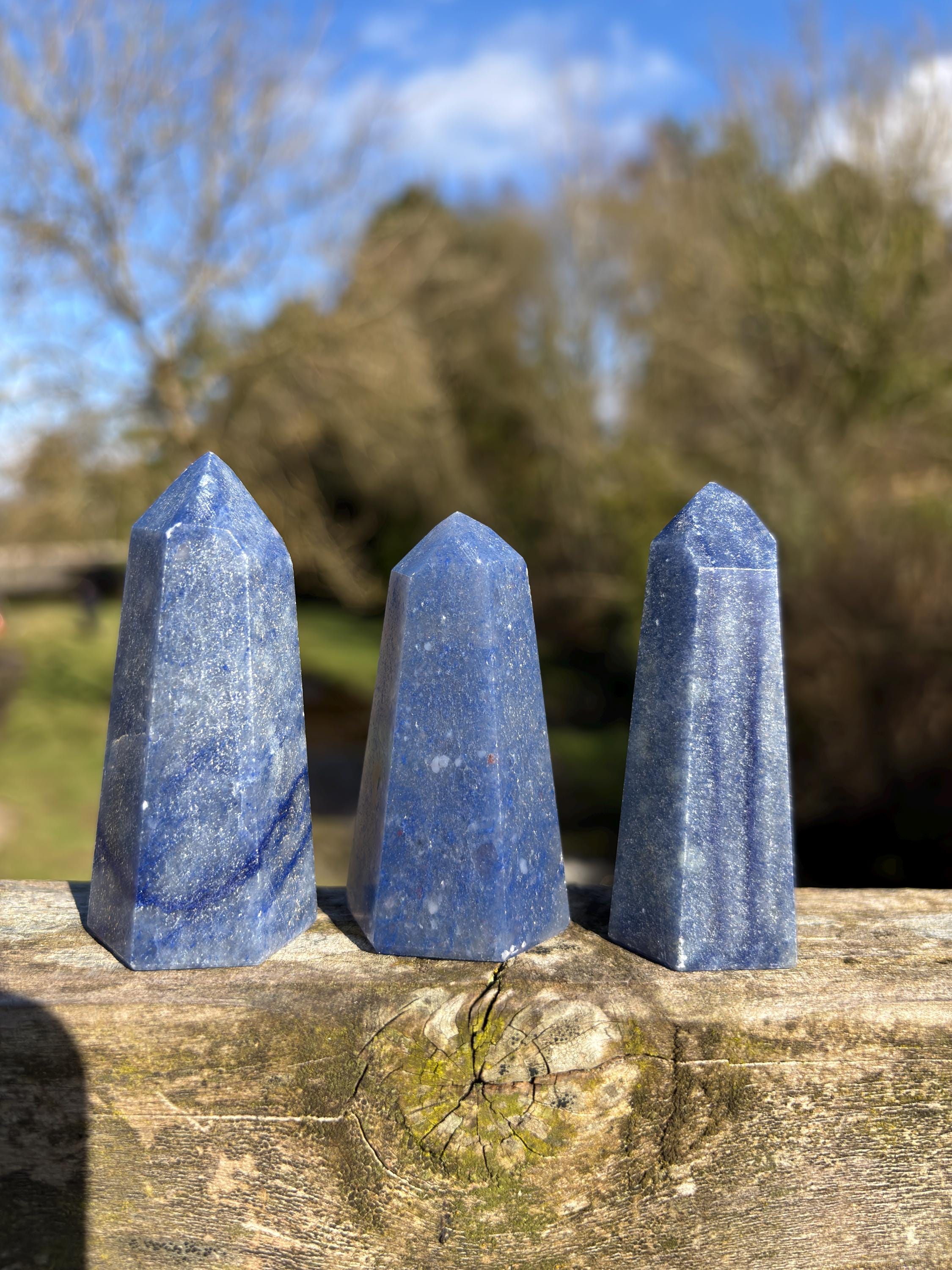 Natural Blue Quartz Polished Point - Crystal Tower for Healing & Decor