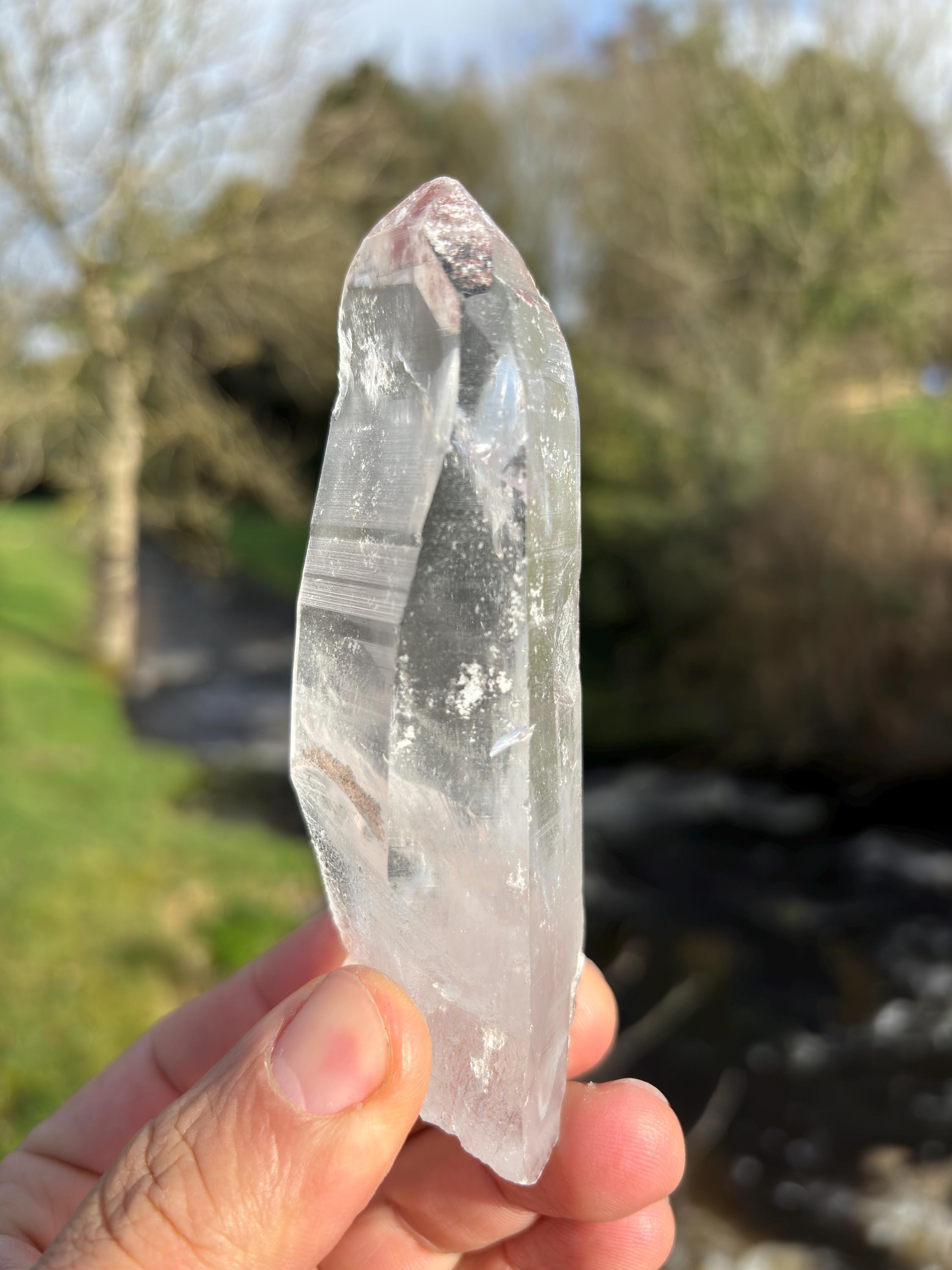 Natural Lemurian Quartz Point | Raw Crystal with Striations | Healing Stone for Meditation | High Vibration Crystal | Mineral Specimen