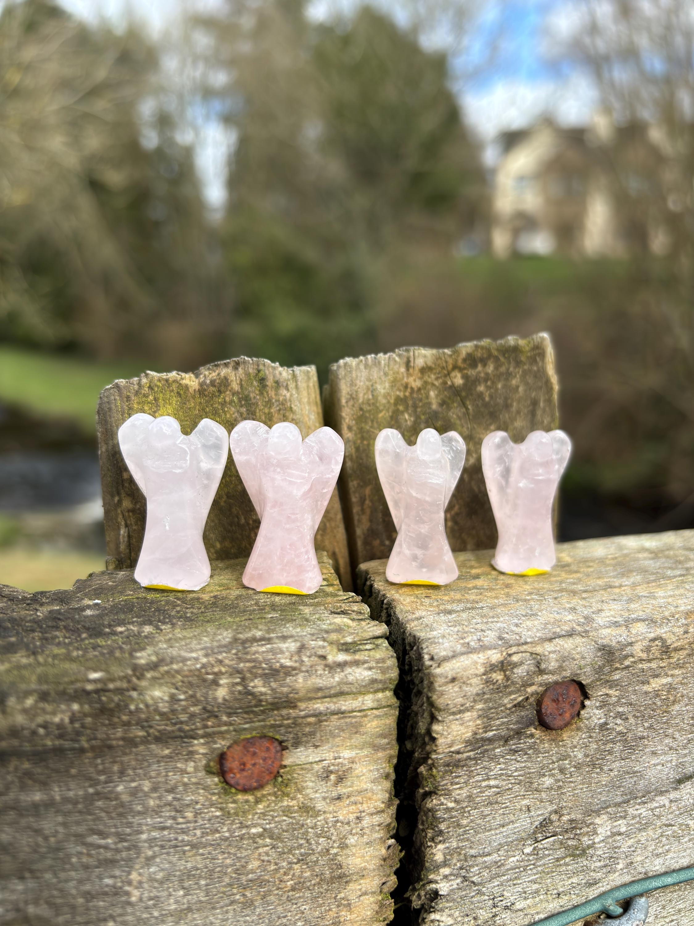 Rose Quartz Angel Carving | Mini Guardian Angel Crystal | Love Stone Healing Crystal | Spiritual Gift
