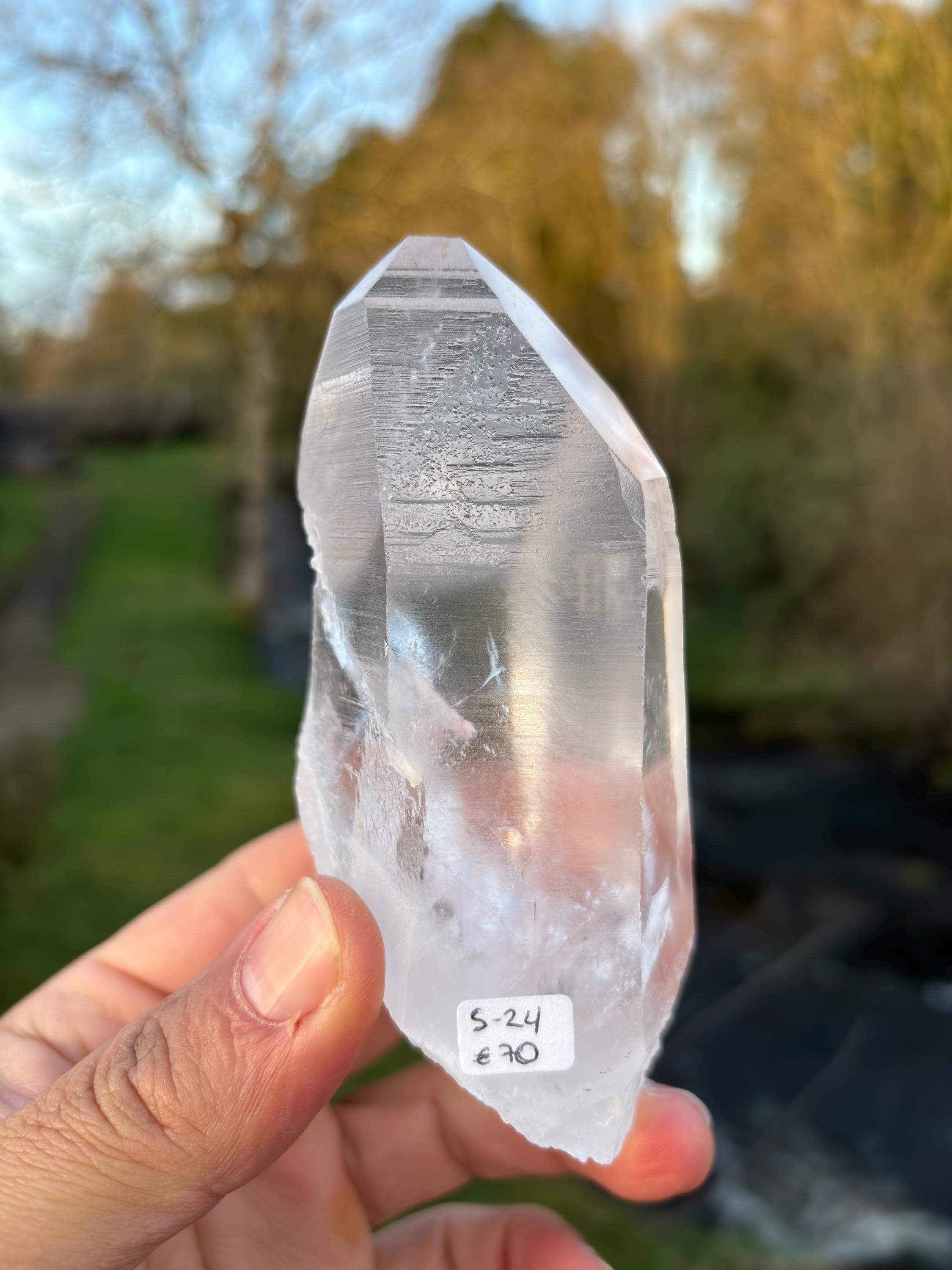 Natural Lemurian Quartz Point | Extra Clear Brazilian Crystal | High Transparency | Raw Collector Specimen | Healing Stone