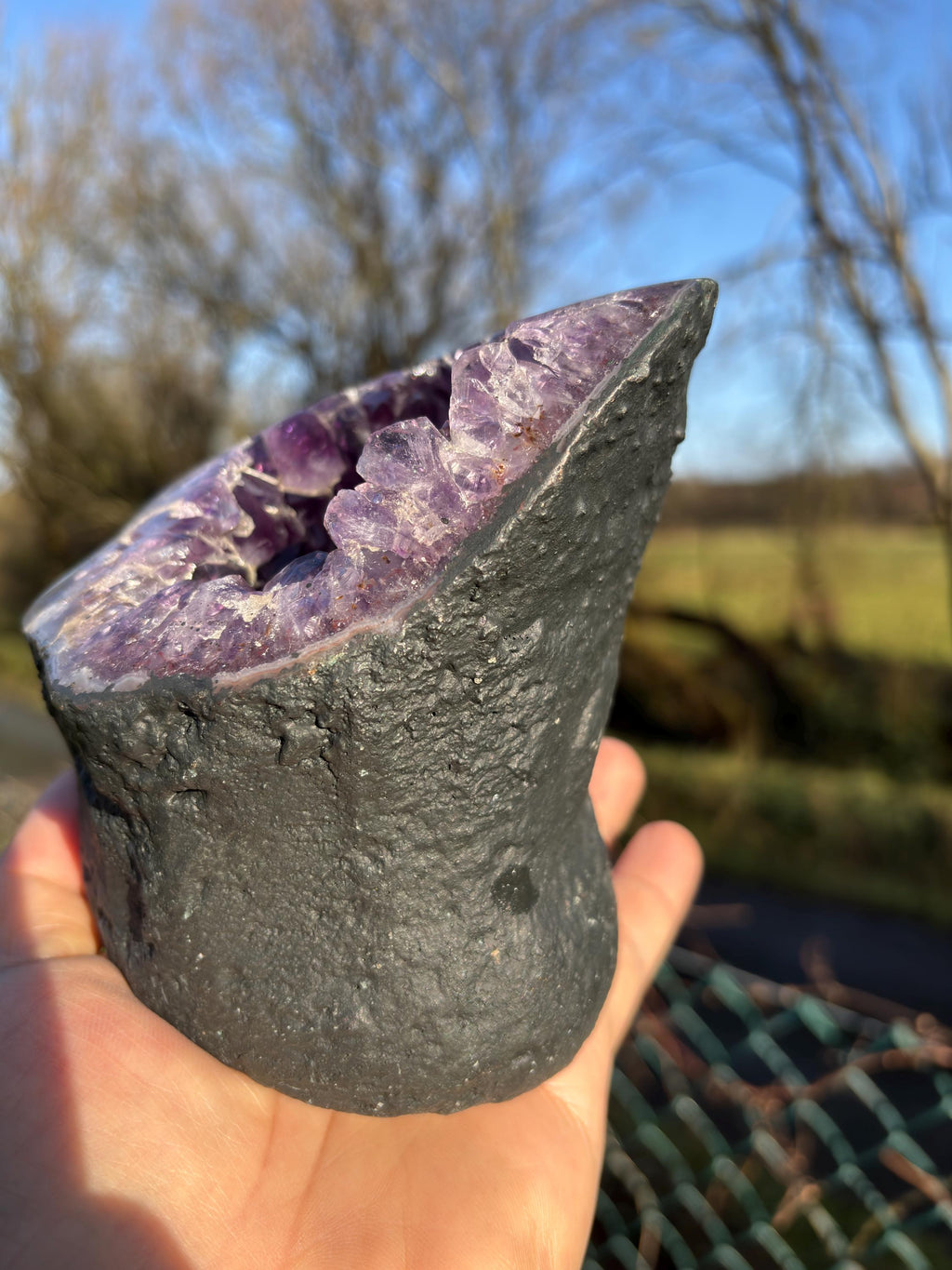 Brazilian Amethyst Geode Crystal. Very deep Purple Color Home Decor