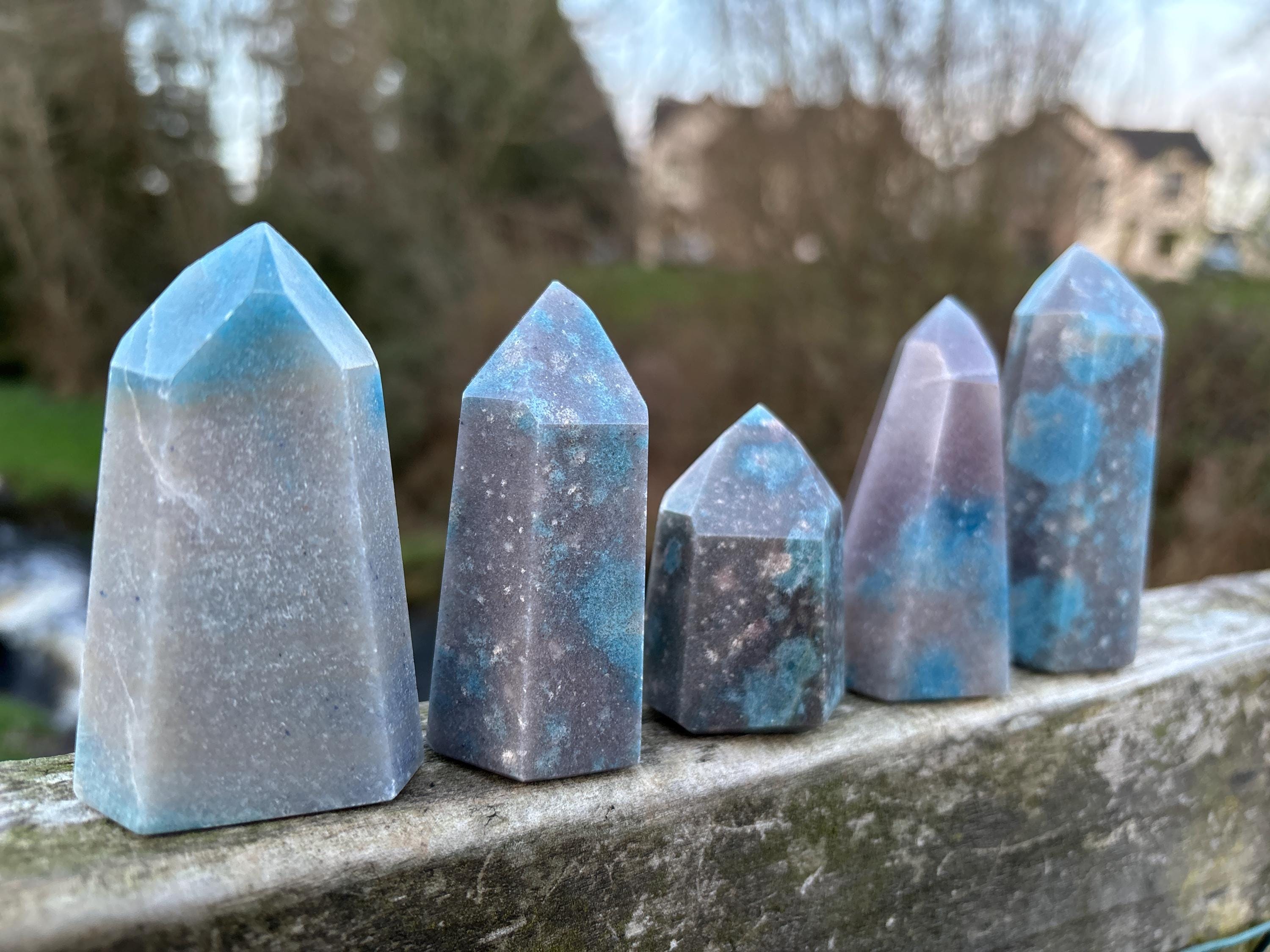 Rare Trolleite Quartz Tower | Paraiba Quartz Polished Point | Blue Crystal Collector Piece | High Vibration Stone