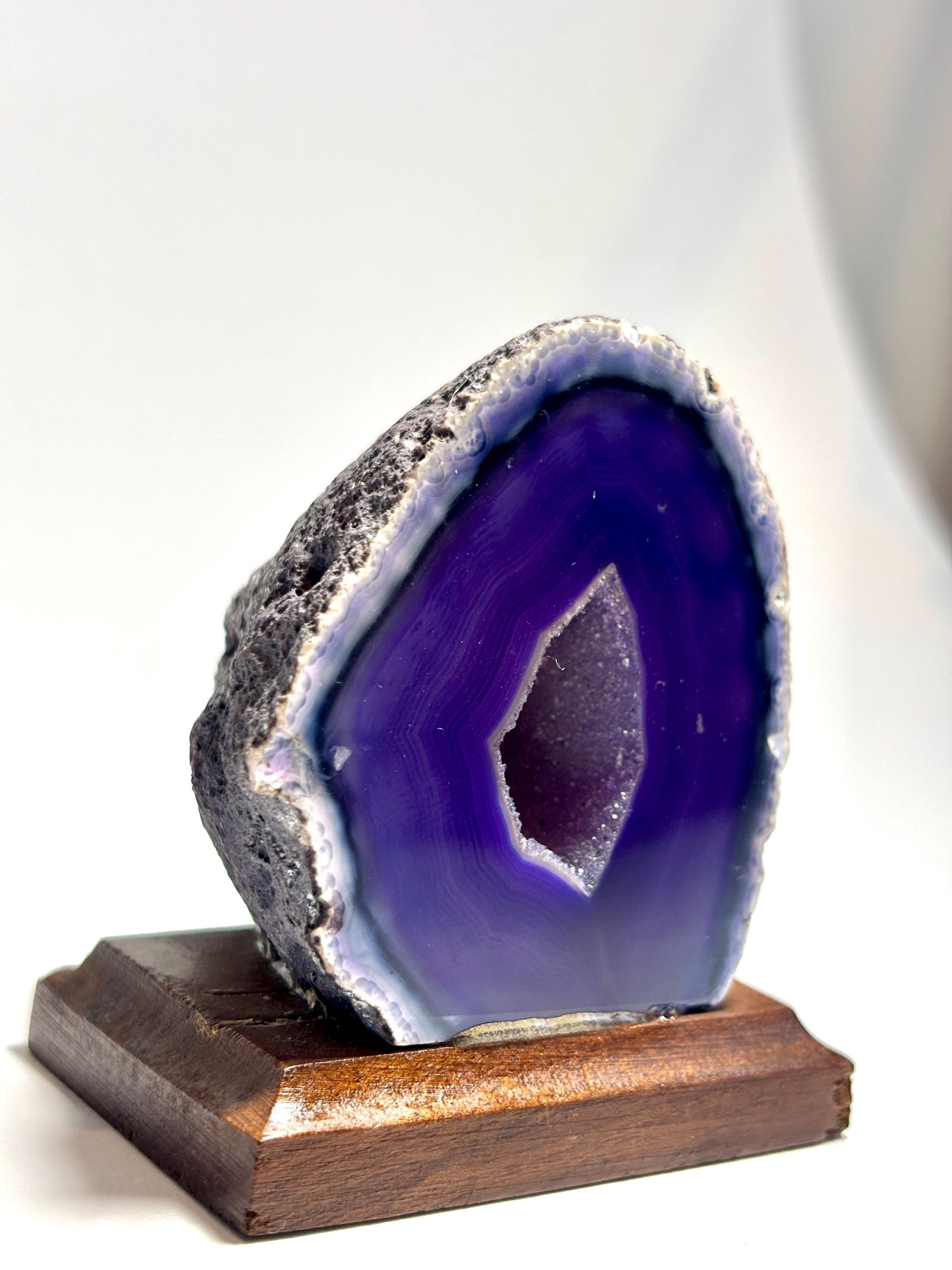 Natural Agate Geode Crystal - Small Polished Geode Display Piece